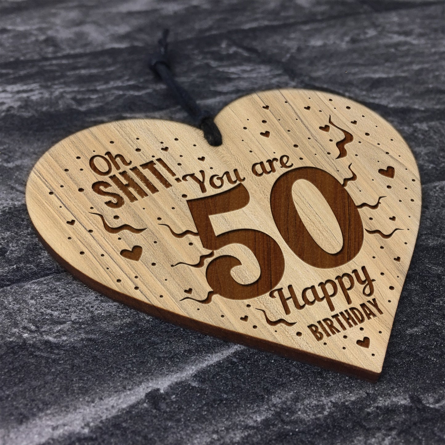 Rude Funny 50th Birthday Gift For Him Her Engraved Heart