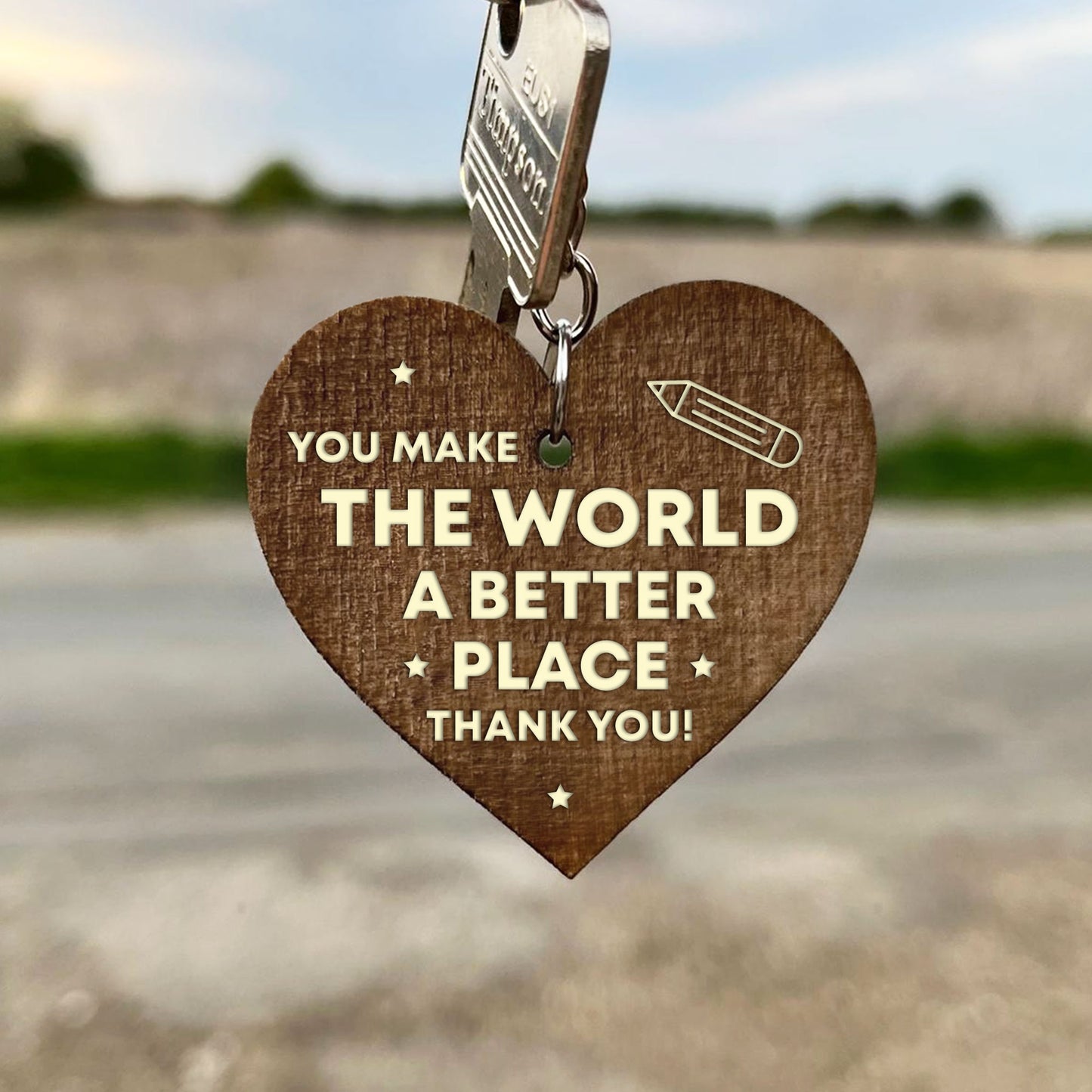 Wooden Keyring Gift For Teacher Teaching Assistant Nursery