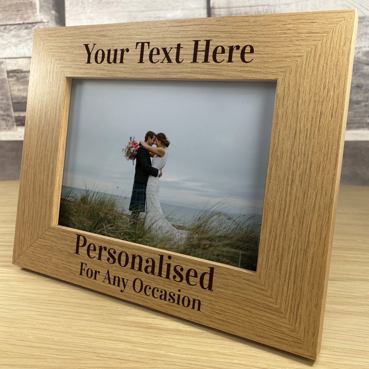 Personalised Wooden Photo Frame Engraved 7x5 Frame Custom