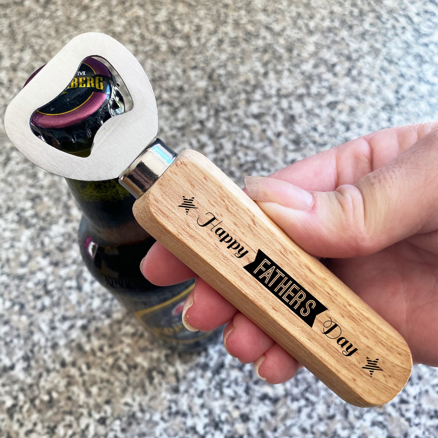 Happy Fathers Day Gift For Dad Wooden Bottle Opener Gift For Him