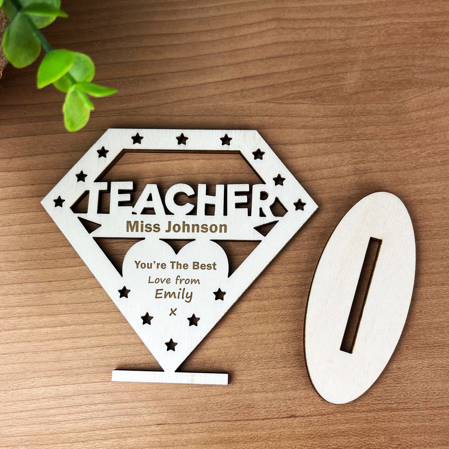 Personalised Best Teacher Thank You Gifts Wood Plaque Leaving