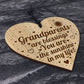 Grandparents Gift Wood Engraved Heart Grandparent Sign