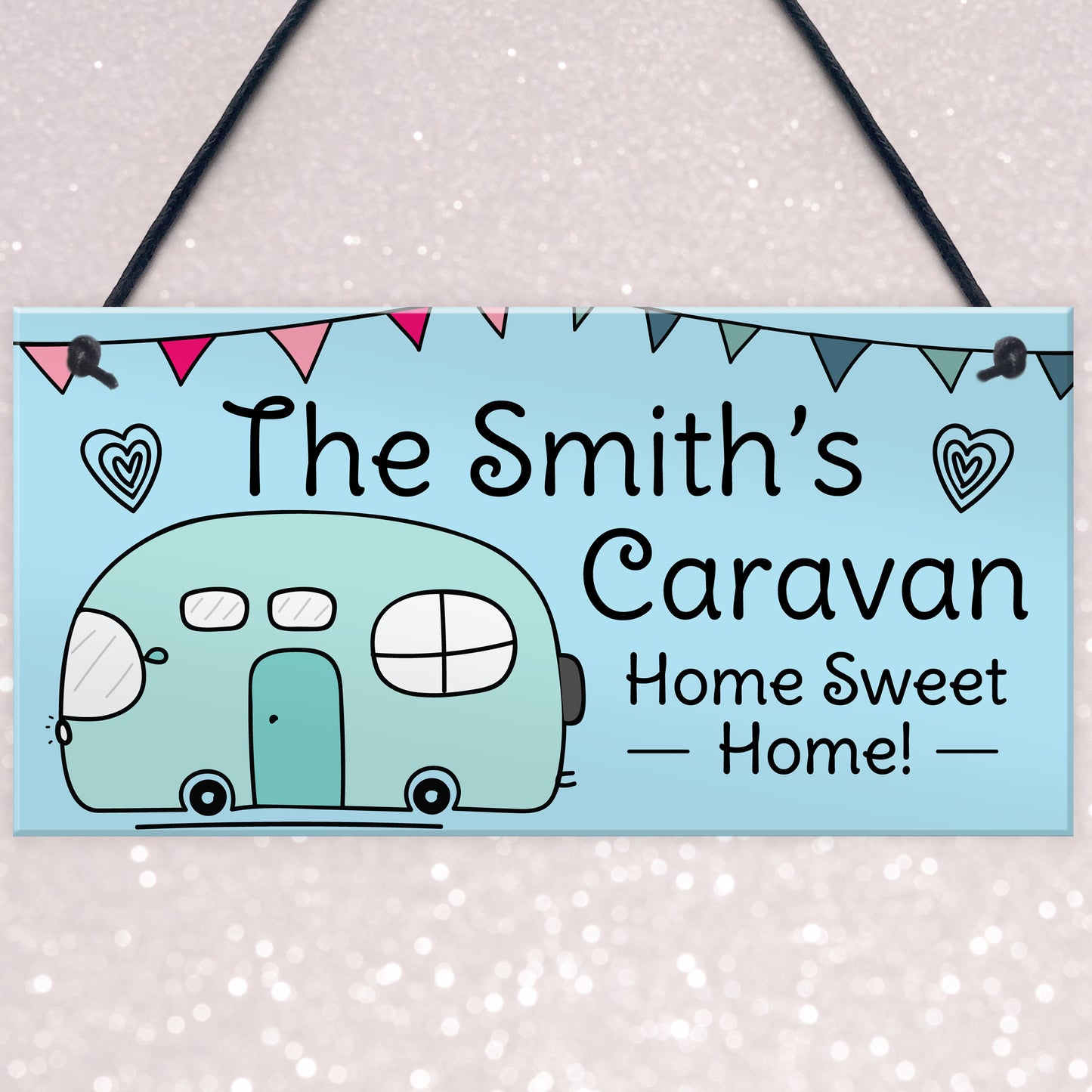 Novelty Hanging Caravan PERSONALISED Sign Home Decor Signs