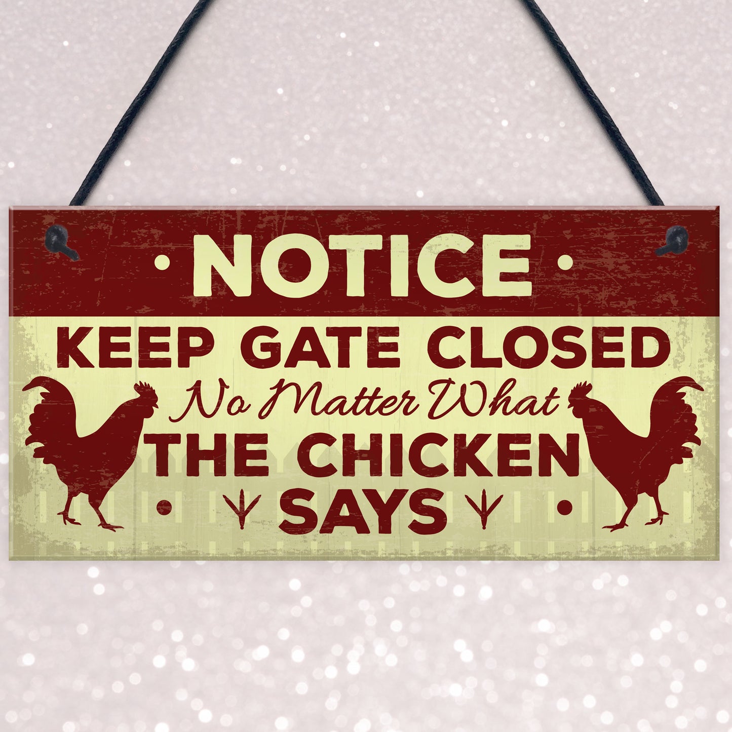 Chicken Gifts Hanging Warning Sign For Gate Garden Chicken Coop