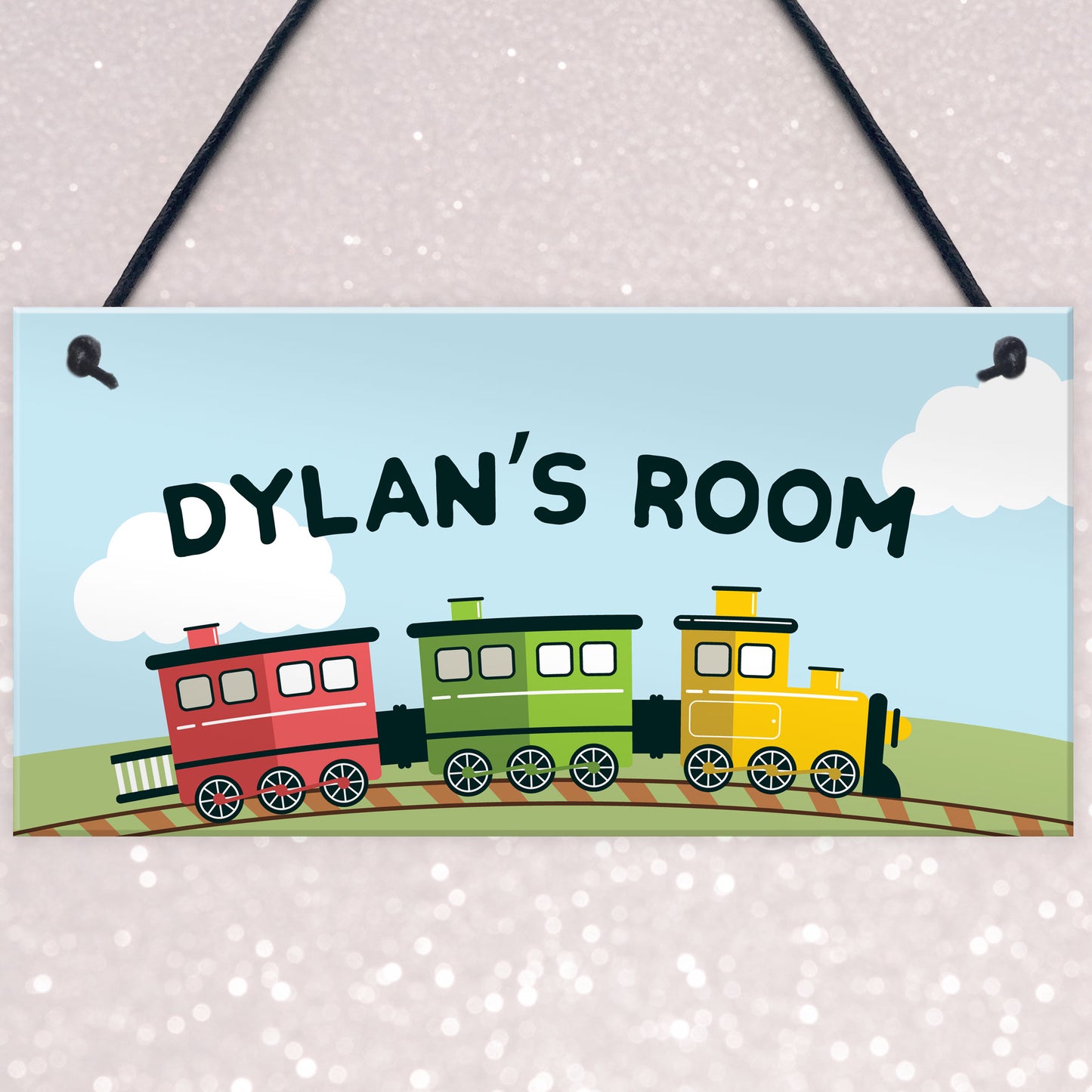 Personalised Plaque Door Nursery Bedroom Train Gift Boy Nursery