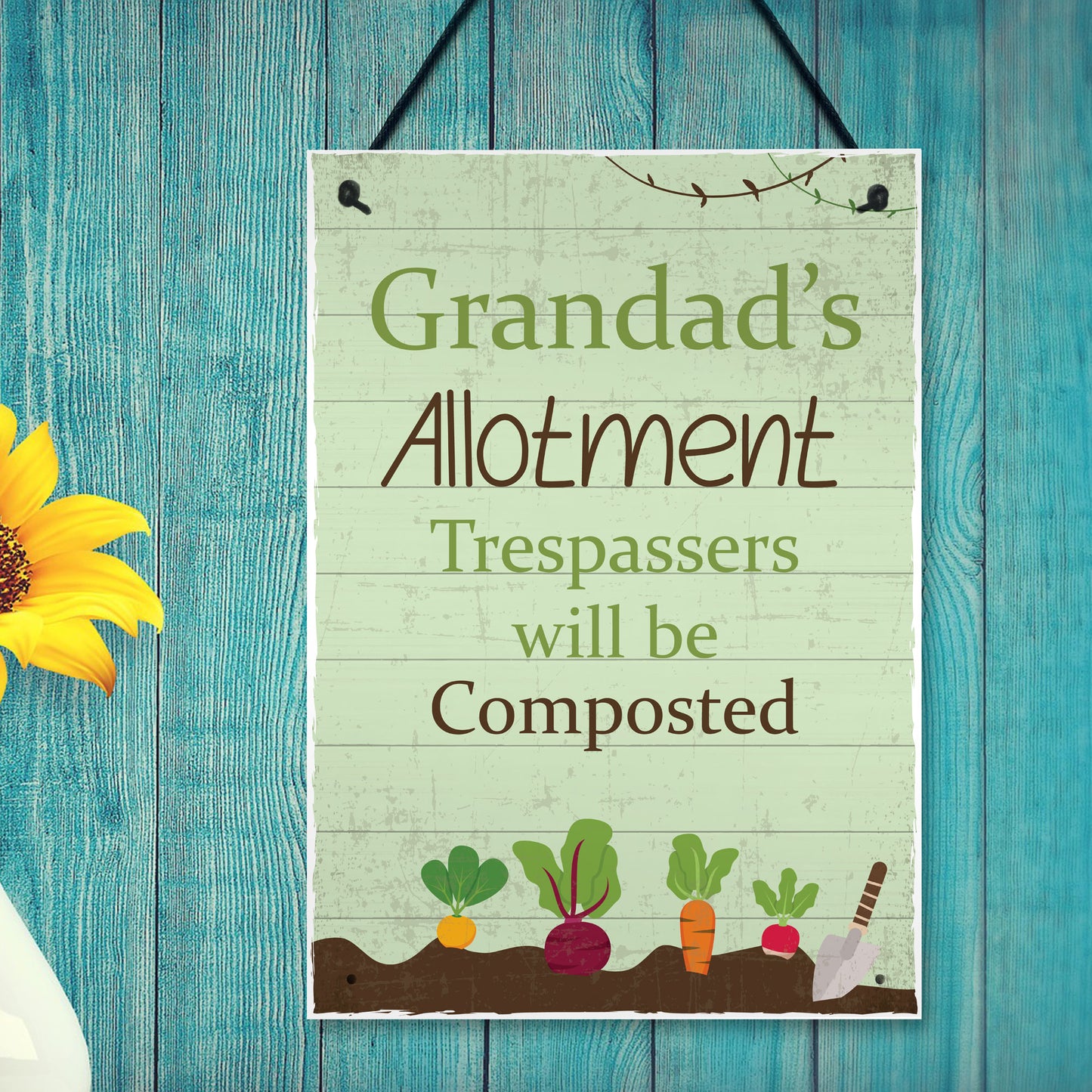 Allotment Sign Personalised Hanging Wall Plaques Summer House