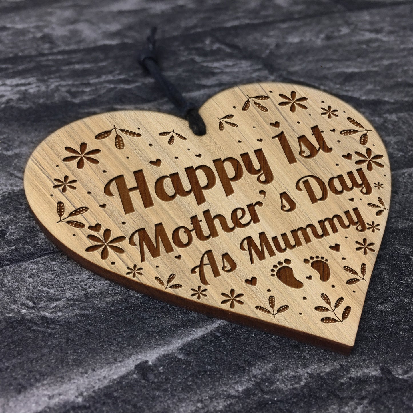 1st Mothers Day Gift Mummy Gift Engraved Heart Mummy Gift