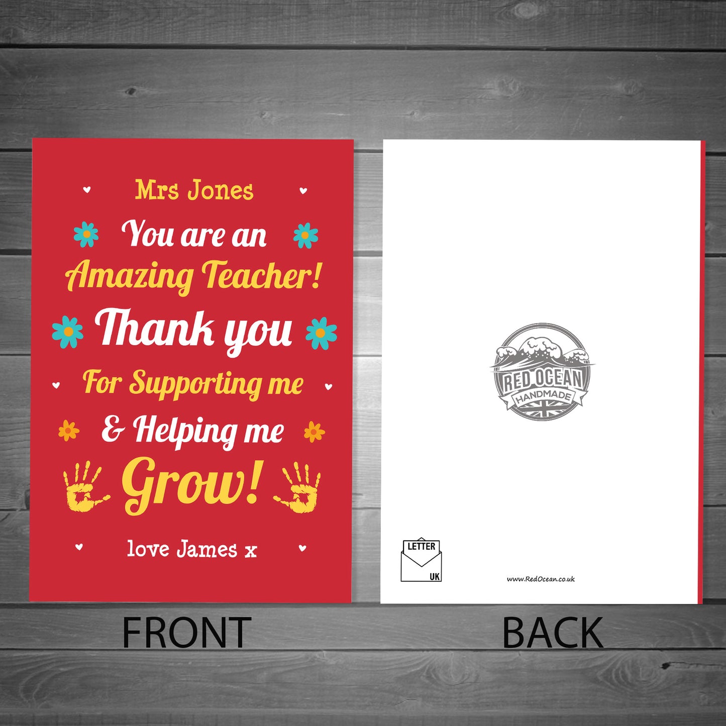 Thank You Teacher Card Personalised AMAZING Teacher Cards