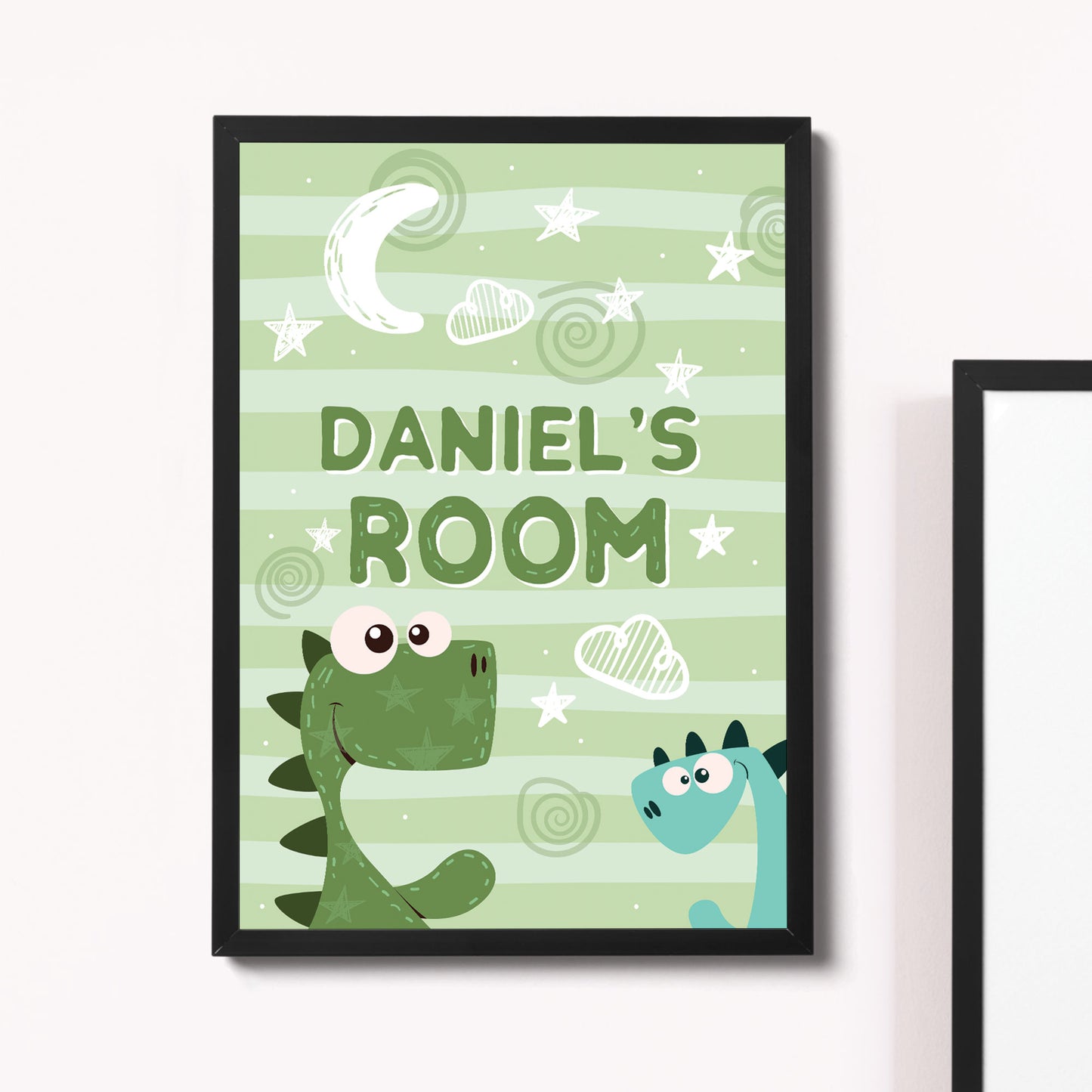 Personalised Boys Bedroom Sign Dinosaur Print Boy Nursery Decor