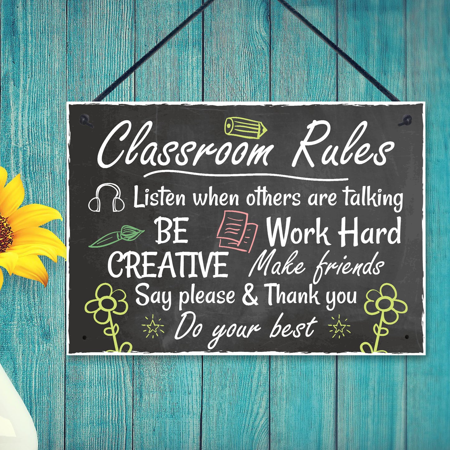 Handmade Classroom Rules Plaque Best Teacher School Nursery Sign