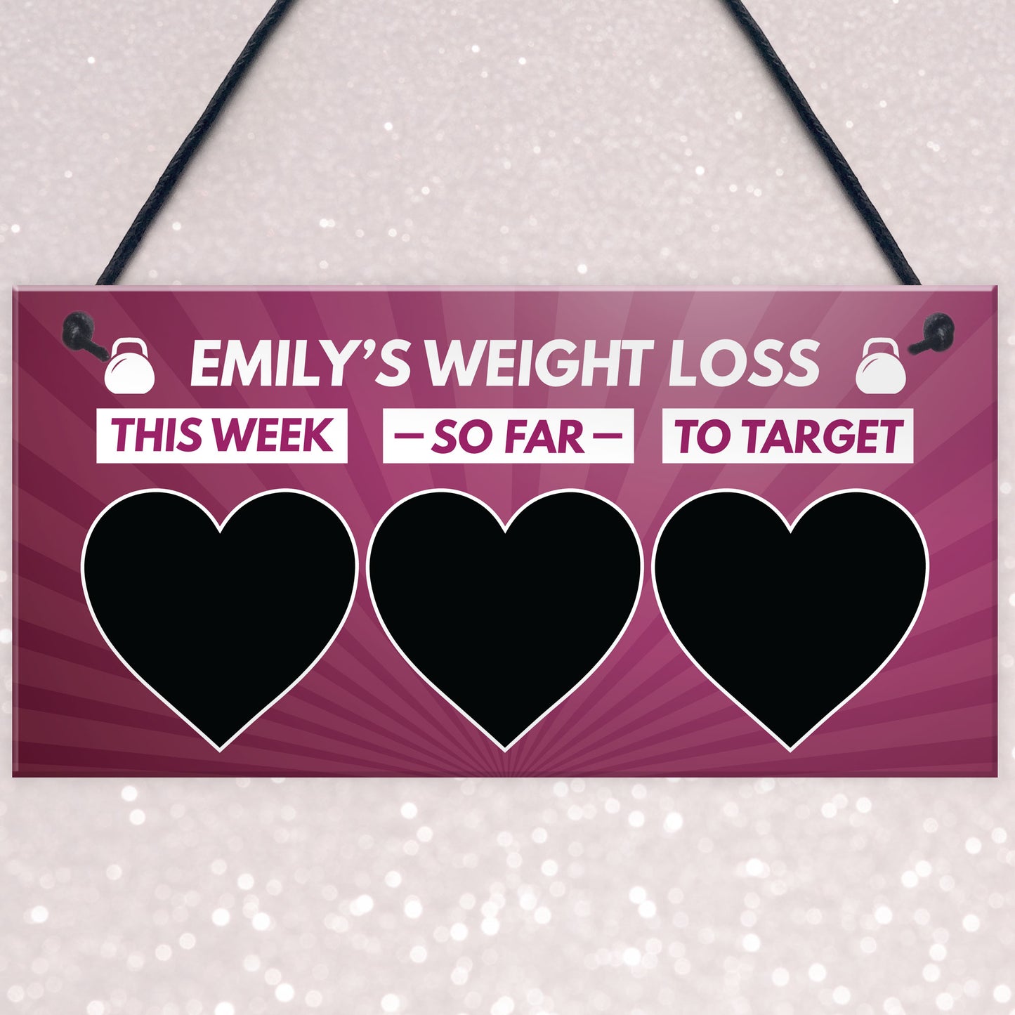 Personalised Weight Loss Sign Motivational Gift Weight Watchers