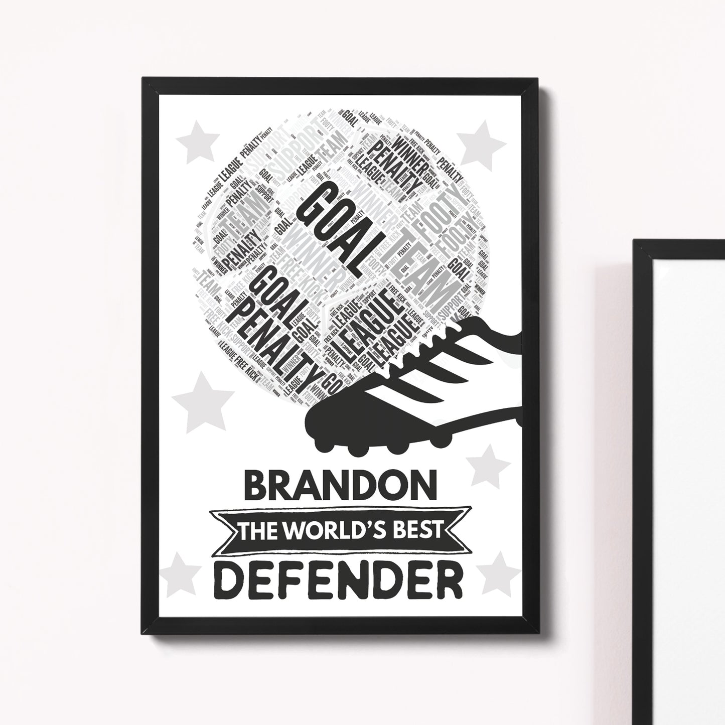 Personalised Football Word Art Print Footballer Football Team