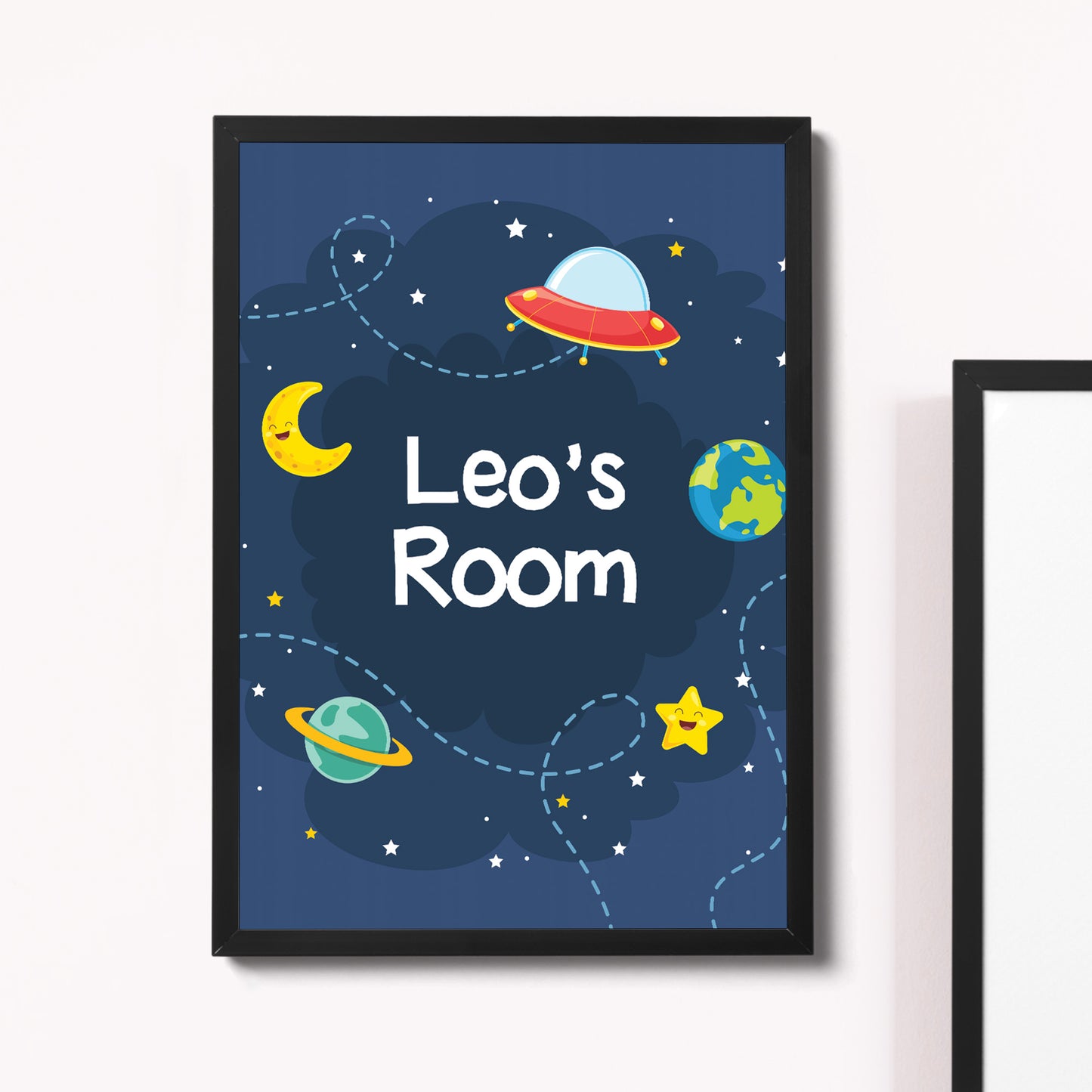 Personalised Space Theme Wall Art Poster Boys Bedroom Nursery