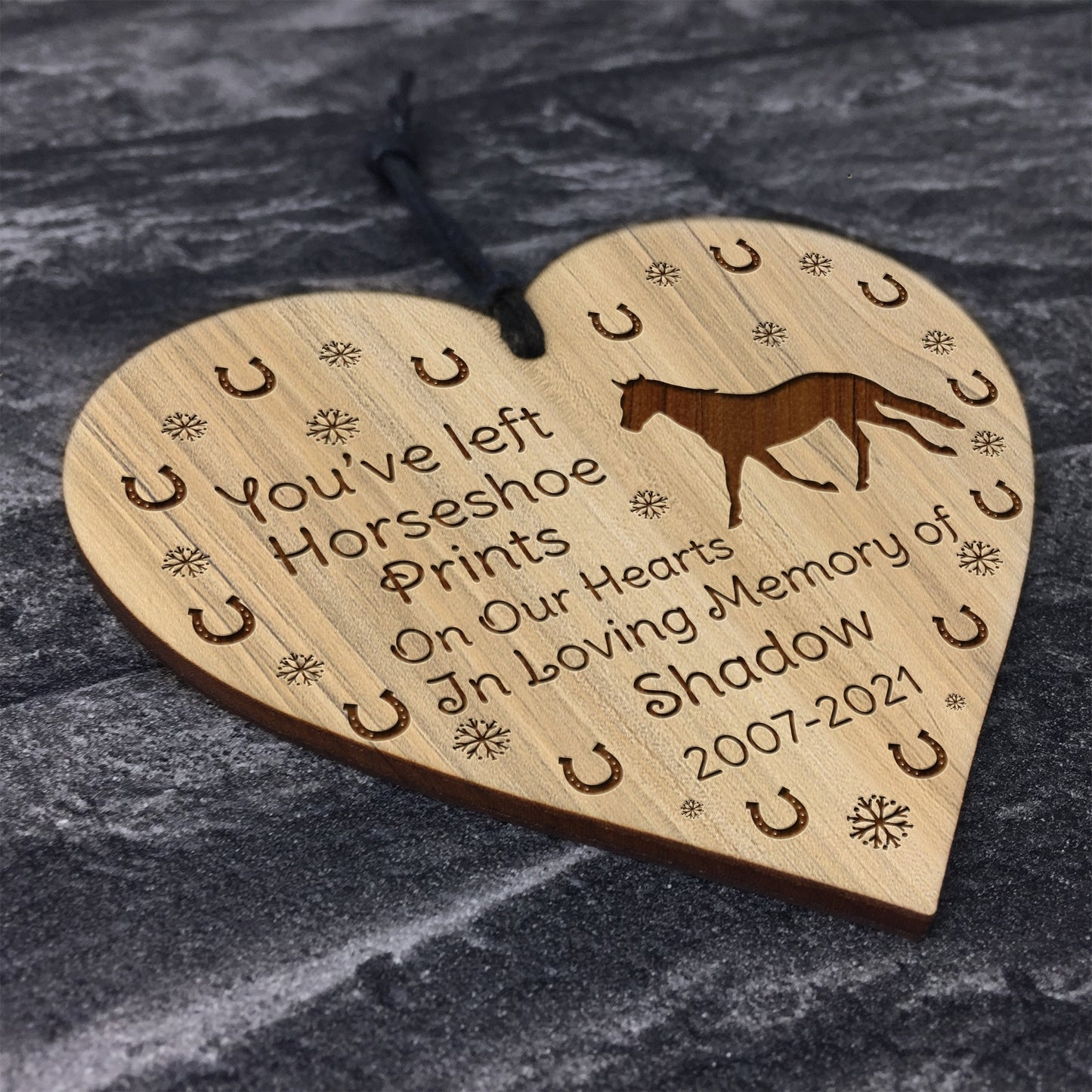 Memorial Sign For Horse Pony Engraved Heart Personalised Sign