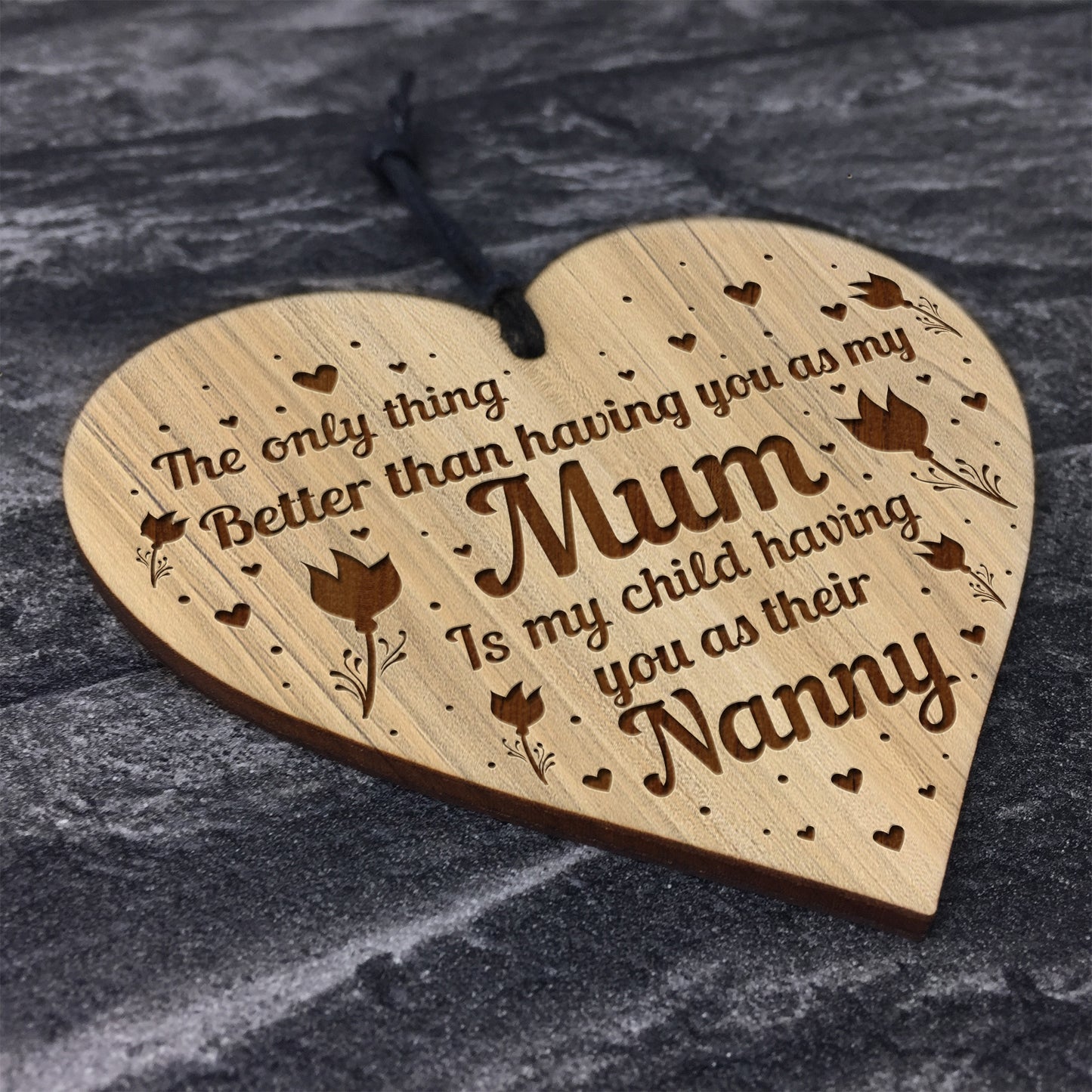 Gifts For Mum Nanny Engraved Heart Novelty Birthday Christmas