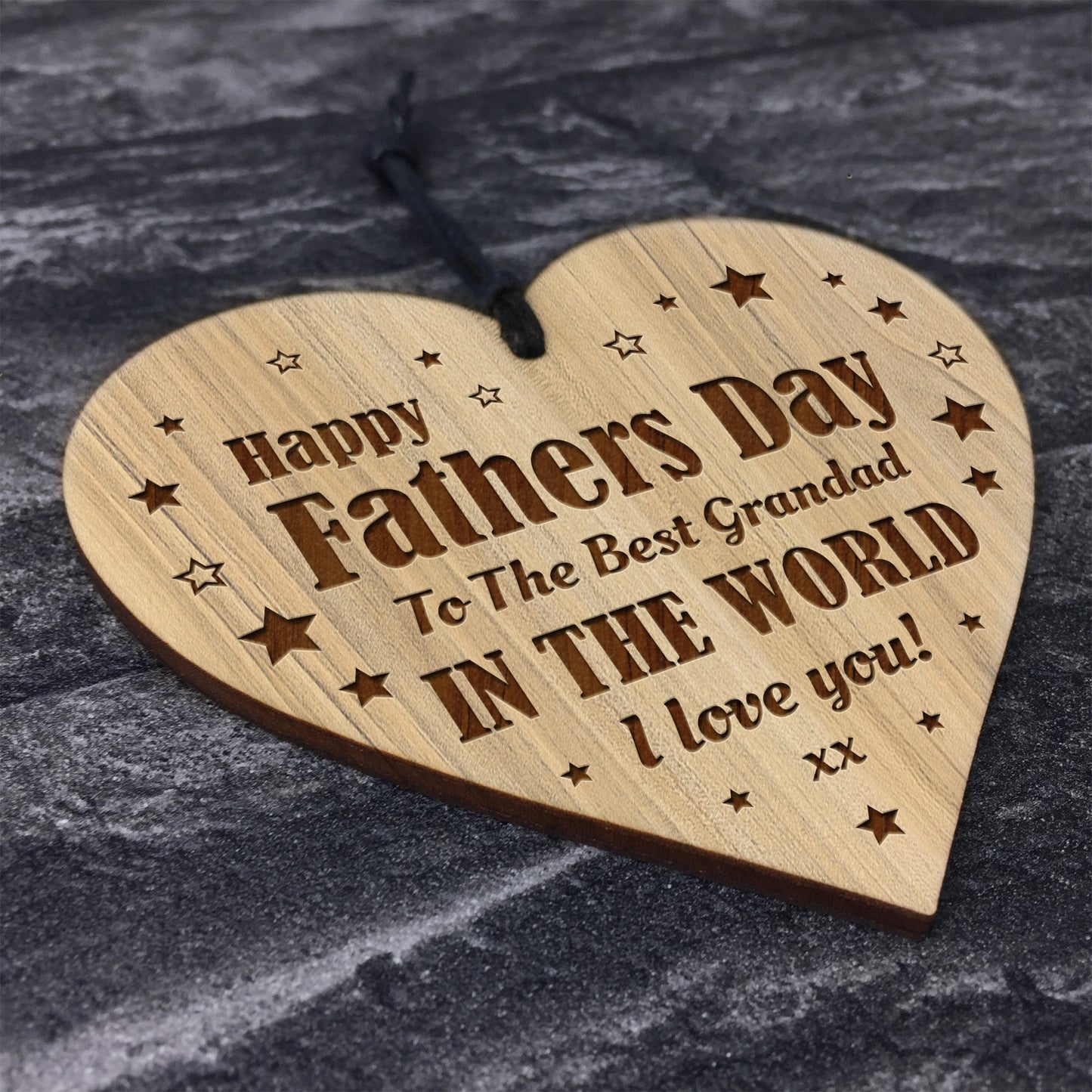 Happy Fathers Day Gift For Grandad Engraved Heart Sign Gift