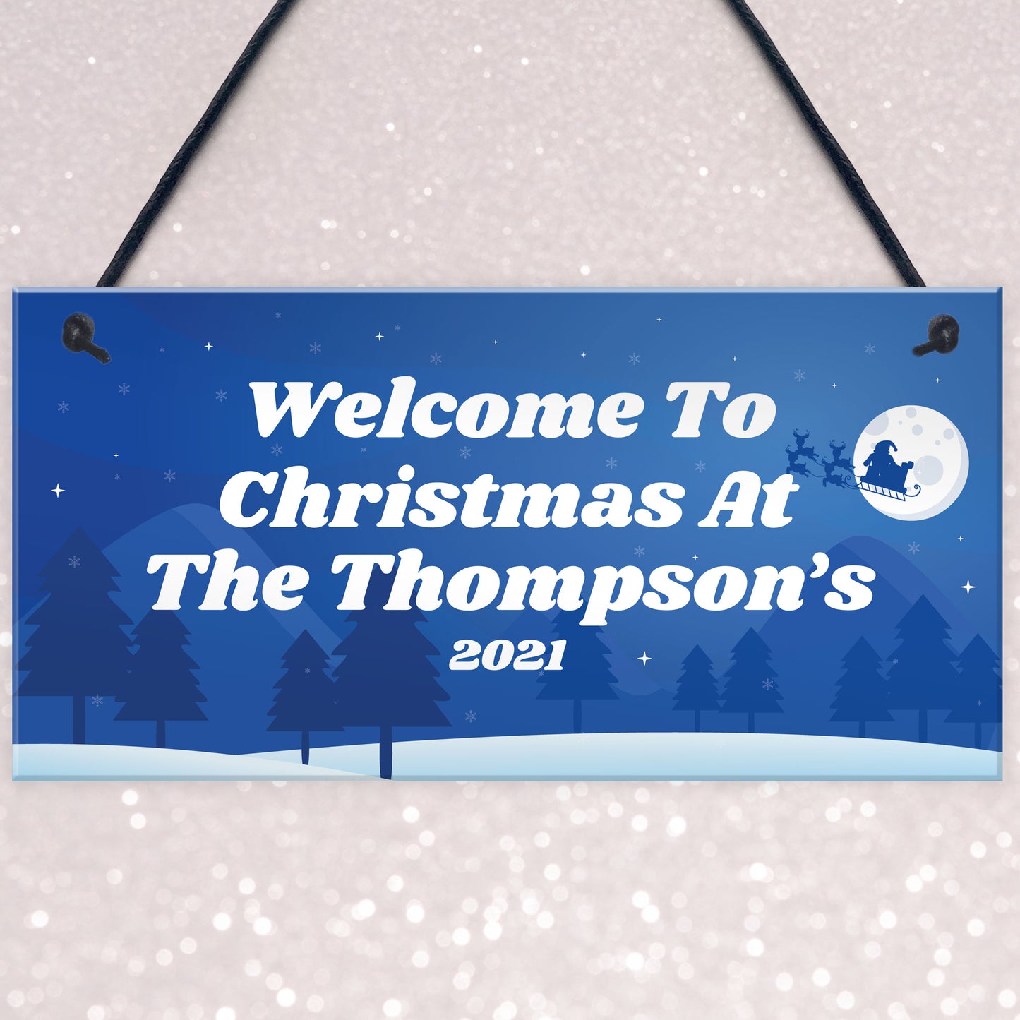 Personalised Christmas Decoration Welcome Sign Family Gift