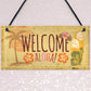 Tiki Bar Welcome Hanging Wall Plaque Garden Home Bar Sign