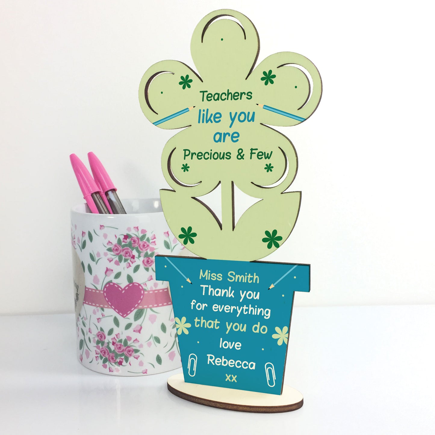 PERSONALISED Thank You Teacher Poem Flower Leaving Nursery