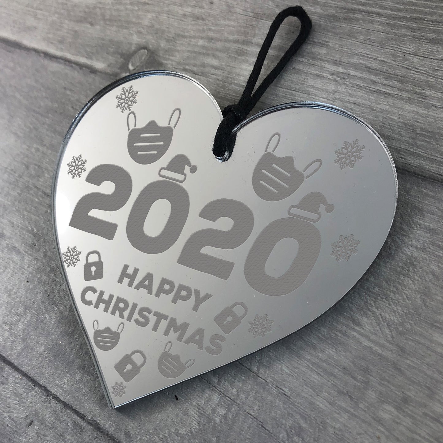 2020 Happy Christmas Lockdown Engraved Bauble Christmas Decor