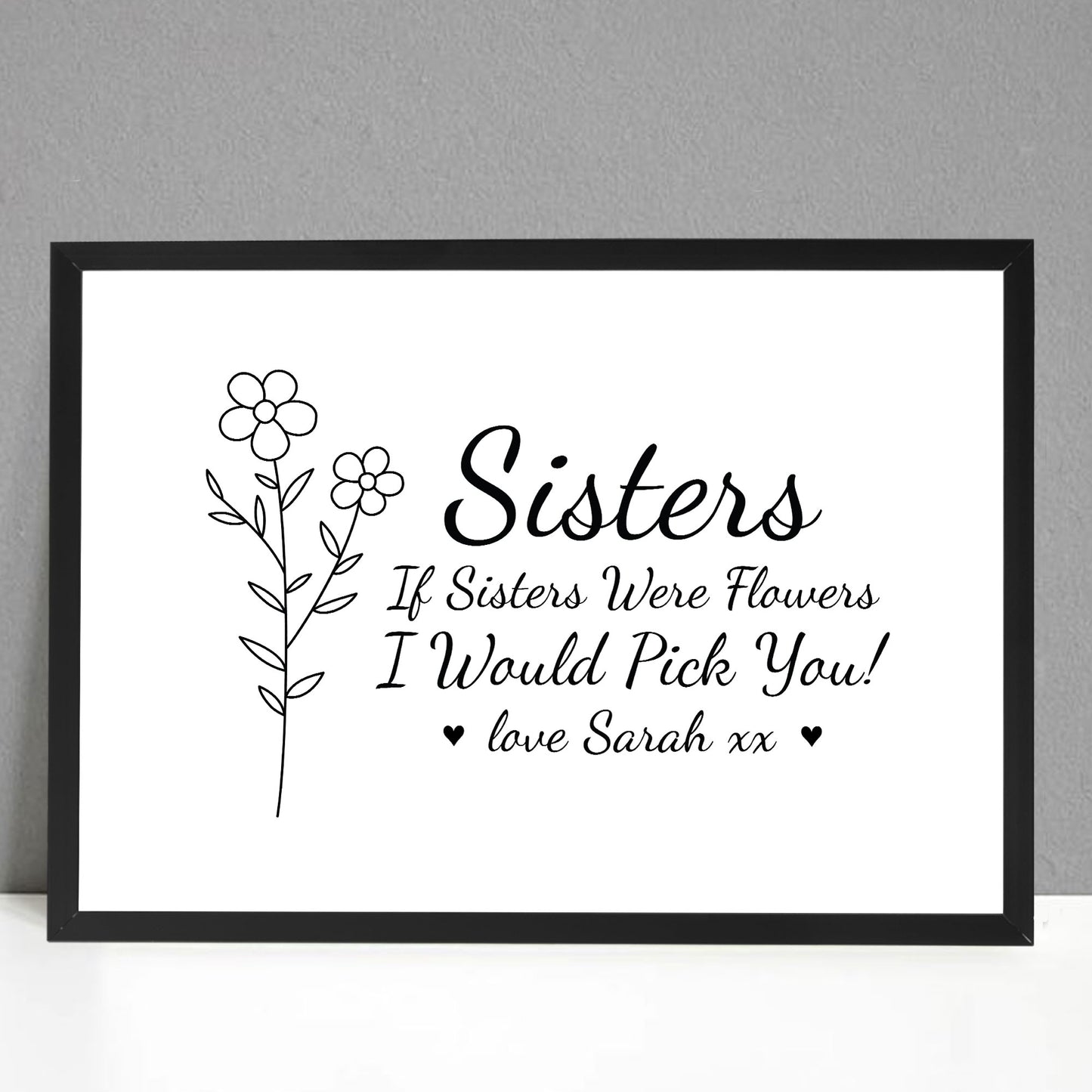 Special Gift For Sister Personalised Sister Framed Print