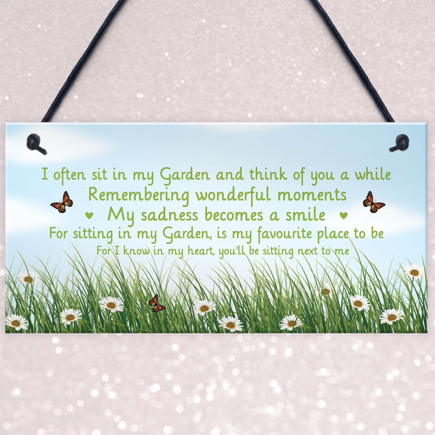 Garden Memorial Sign Hanging Outdoor Sign Wall Door Plaque