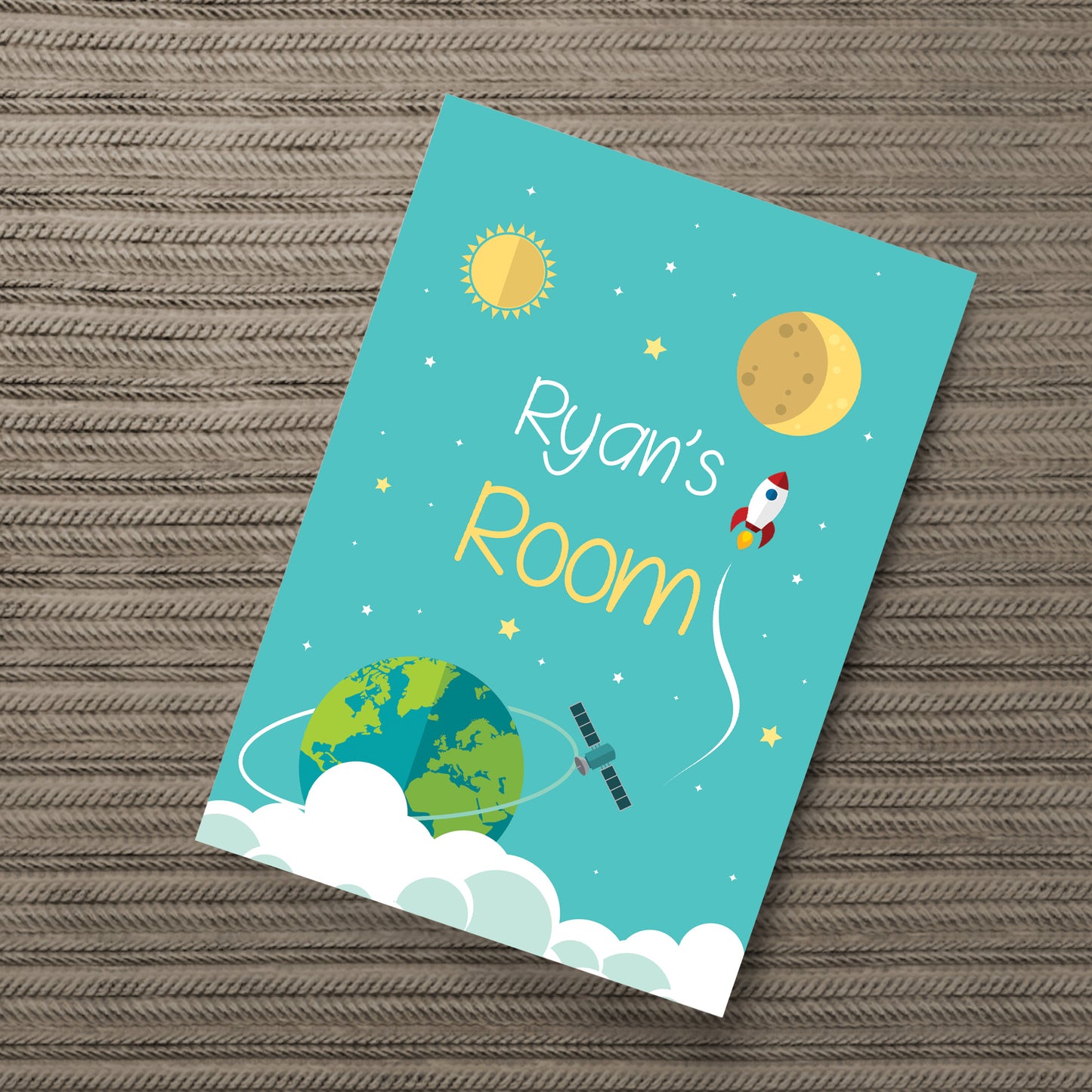 Personalised Space Wall Art Child Room Pictures Nursery Decor