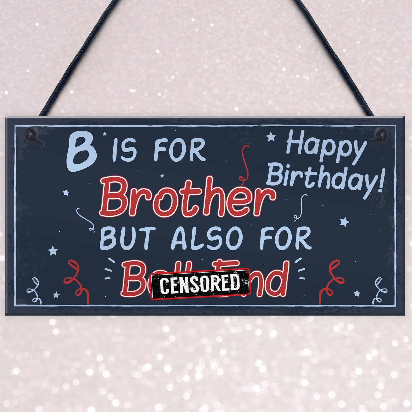 Funny Happy Birthday Brother Rude Card Plaque Gift Mum Dad Gift