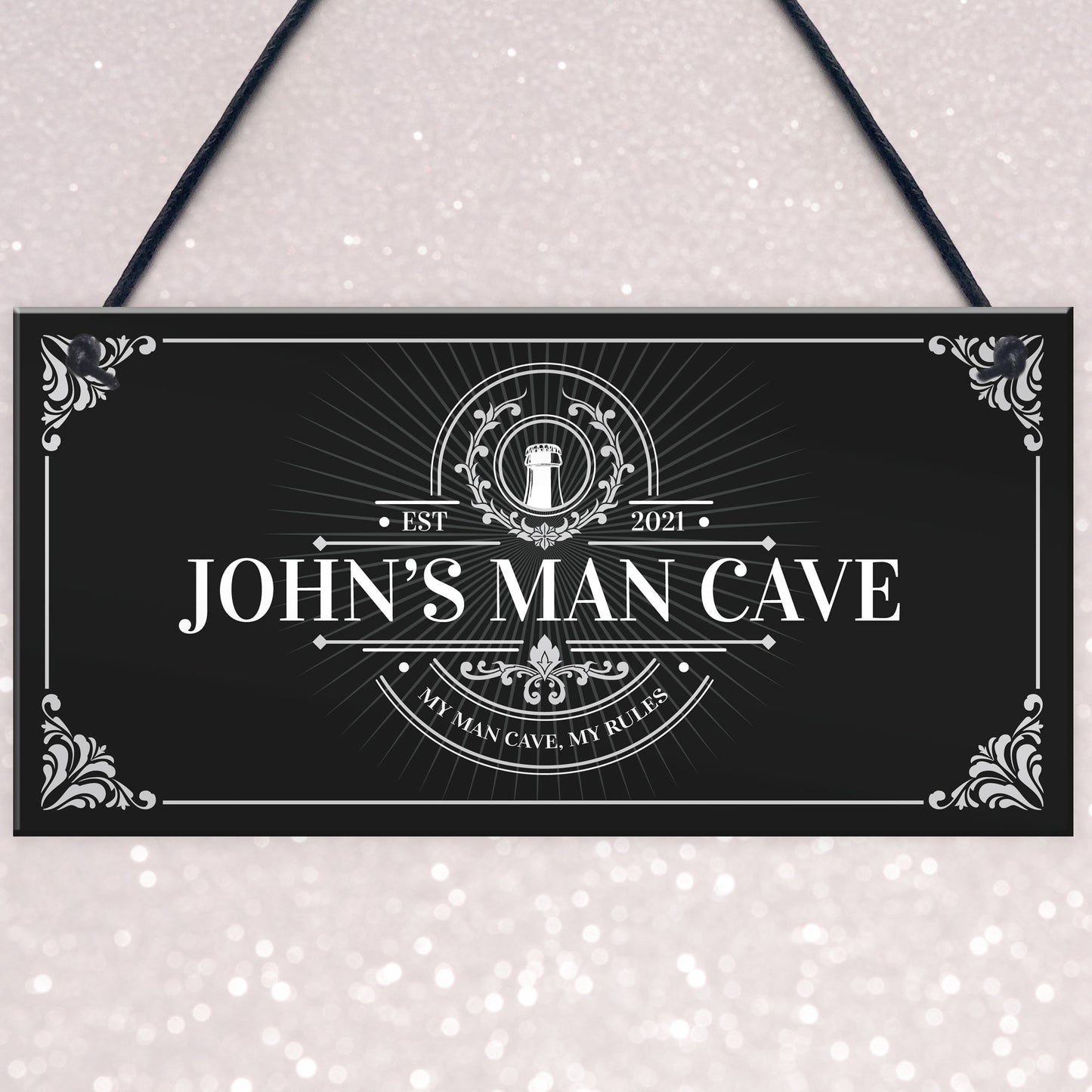 Man Cave Personalised Sign Gift For Him Home Decor Hanging Sign