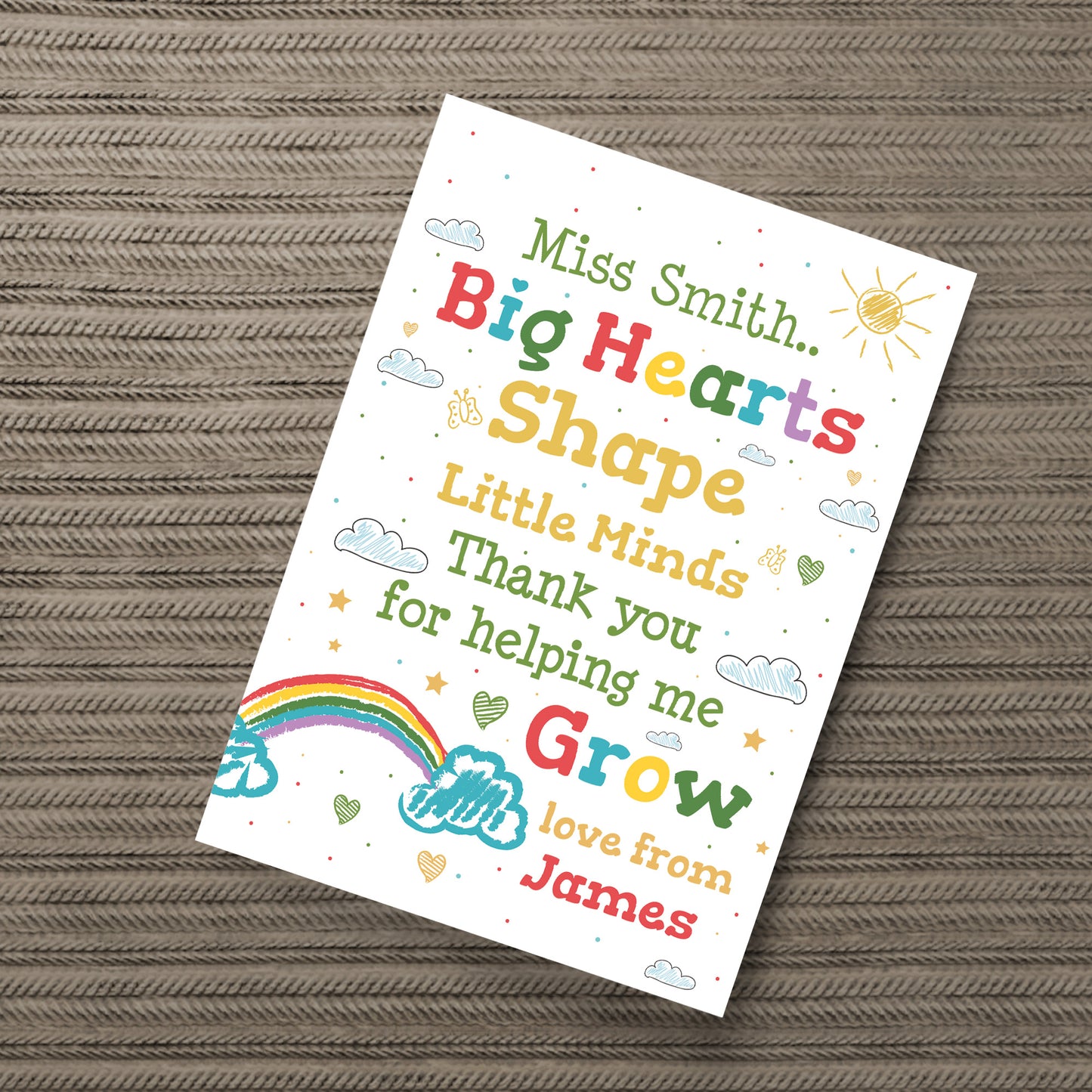 Thank You Gifts For Teacher Personalised Prints Leaving School