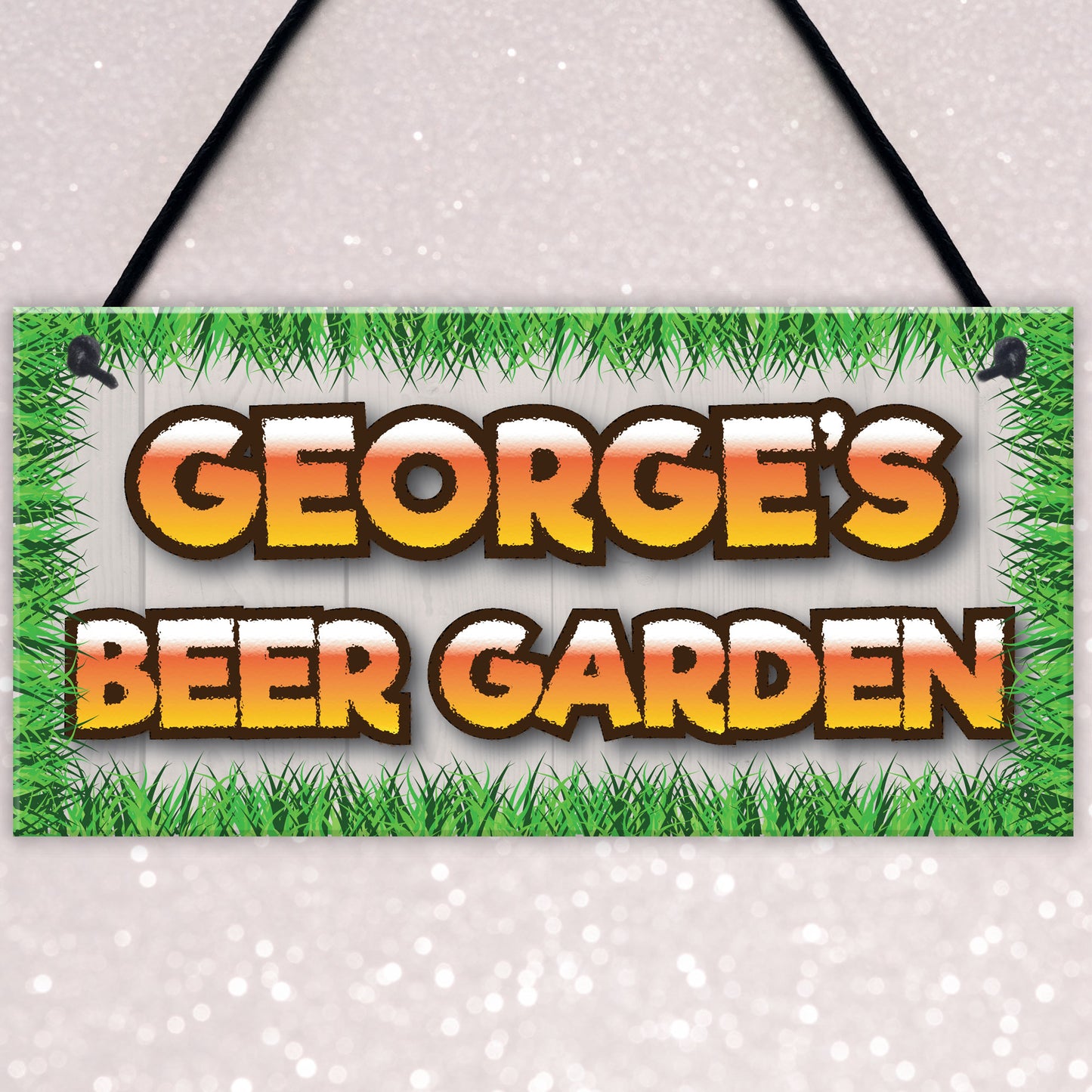 Personalised Beer Garden Alcohol Man Cave Gift Hanging Plaque