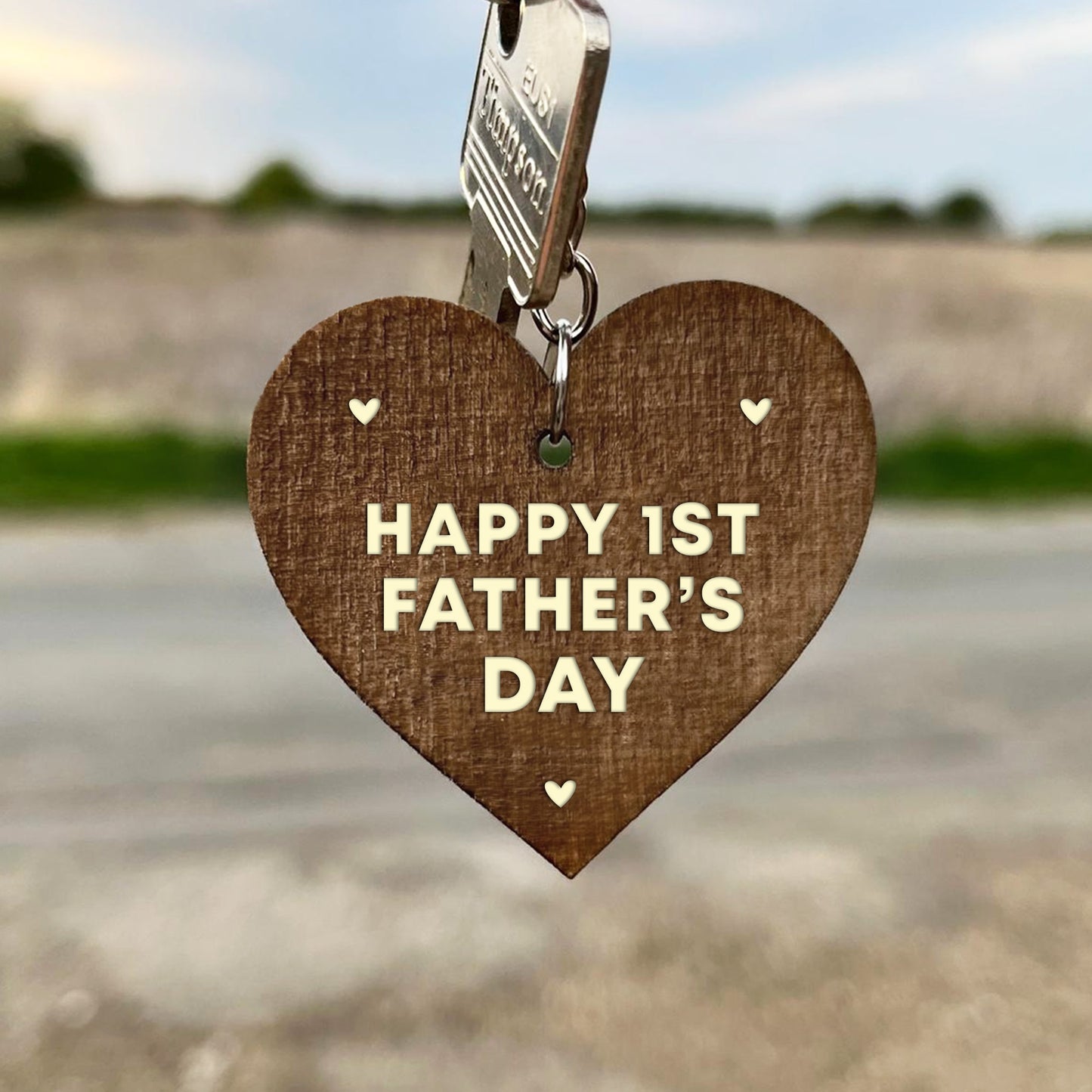 First Fathers Day Gifts Engraved Heart Keyring Gifts For Him