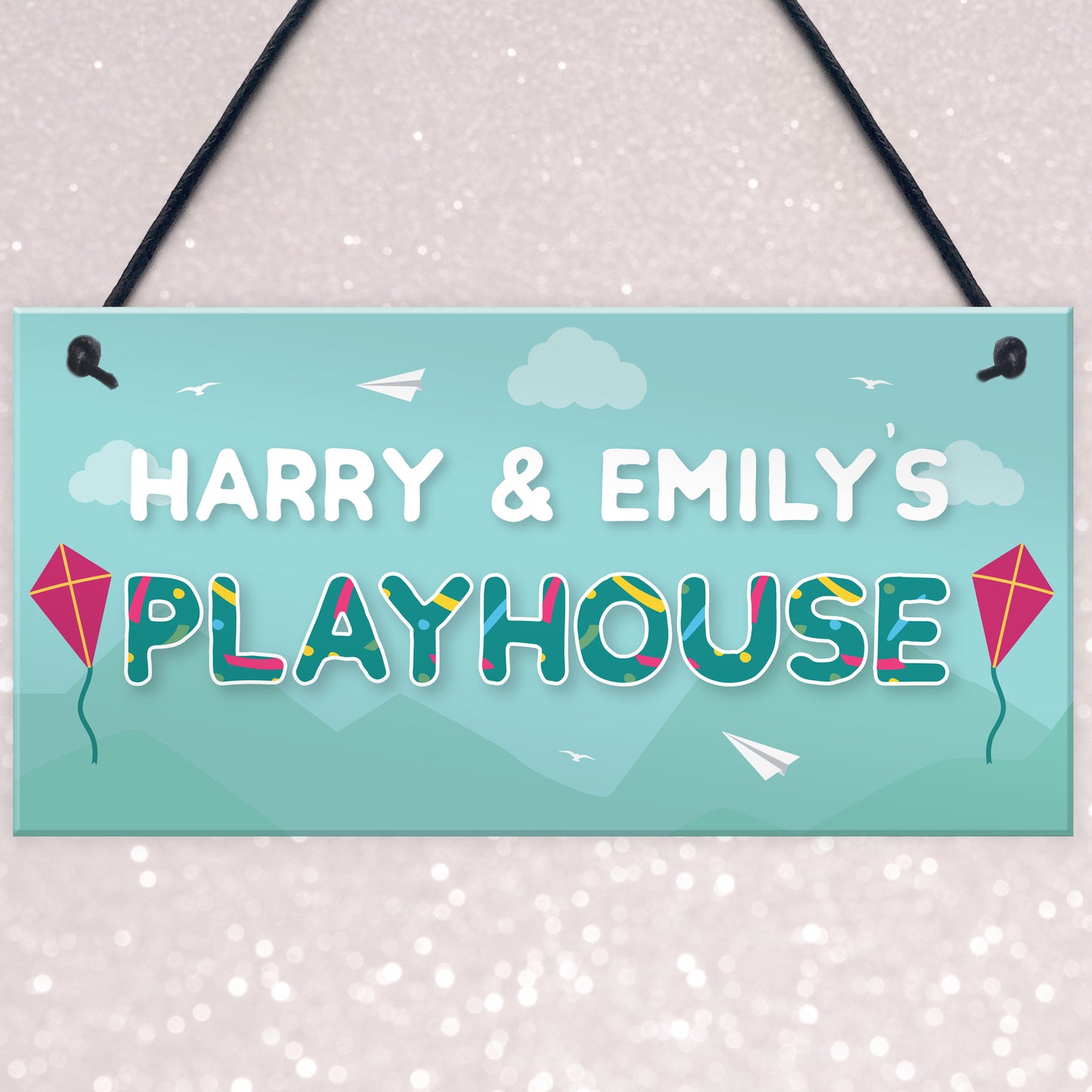 Personalised Any Name Playhouse Sign Childrens Playroom Bedroom