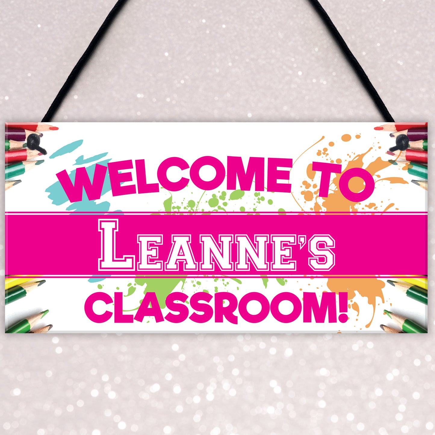 Personalised Welcome To Classroom Cute Hanging Teachers Gift