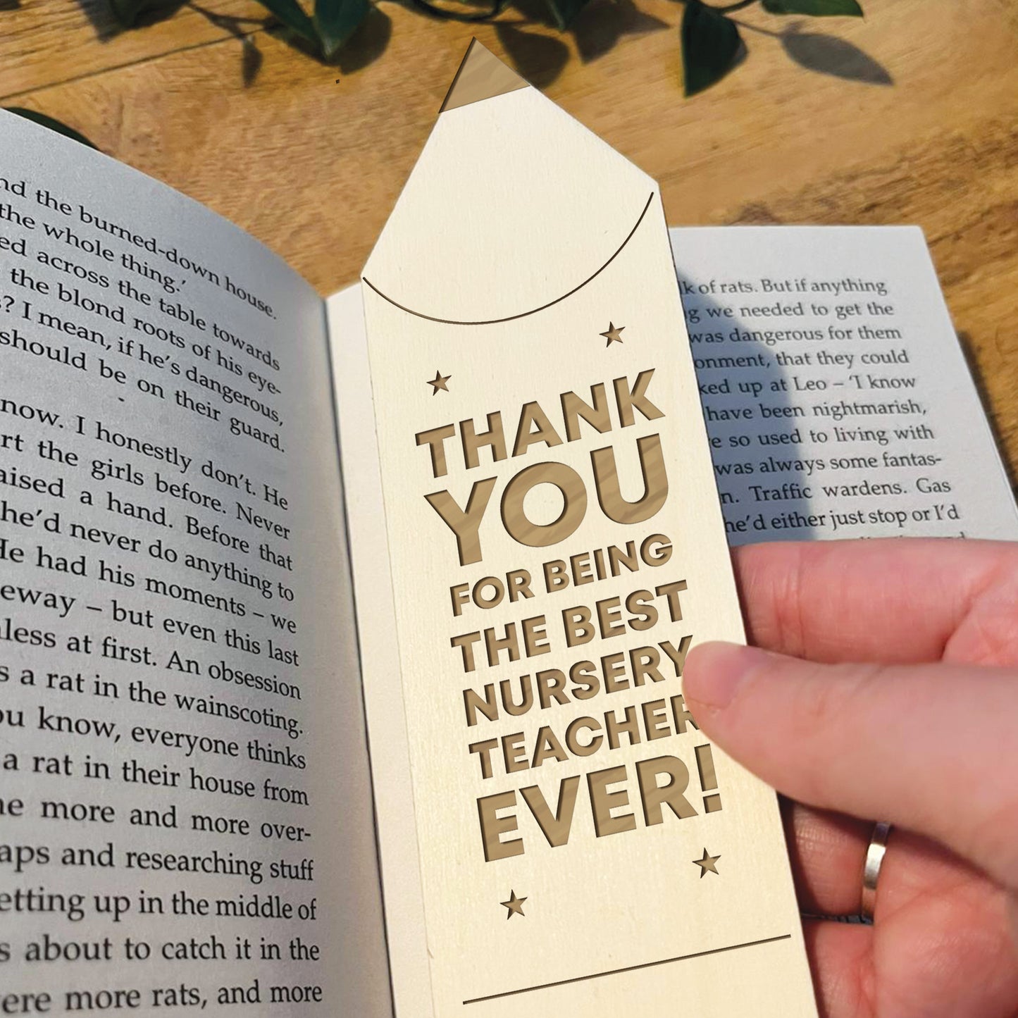 Nursery Teacher Gifts Wood Bookmark Thank You Gift For Him Her