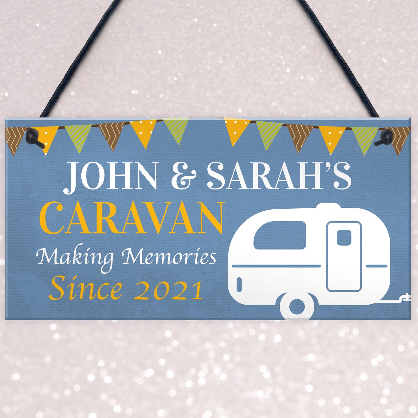 Novelty Caravan Sign Hanging Door Plaque Personalised Home Gift