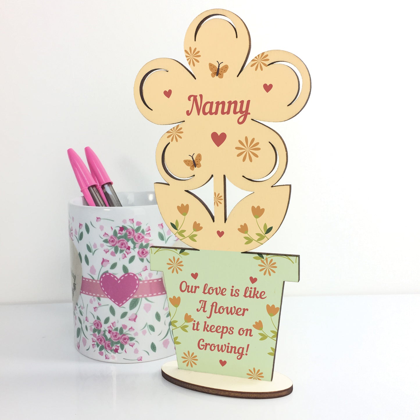 Nanny Gift Wooden Flower Gift For Nanny Birthday Gift For Her