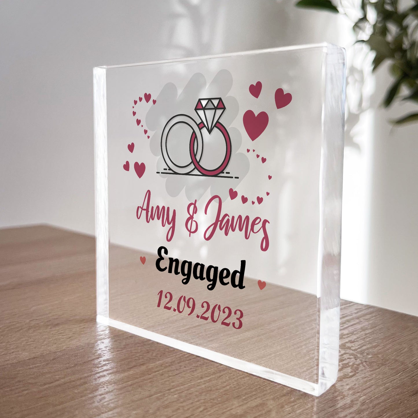 Engagement Gifts For Couple Personalised Block Congratulations