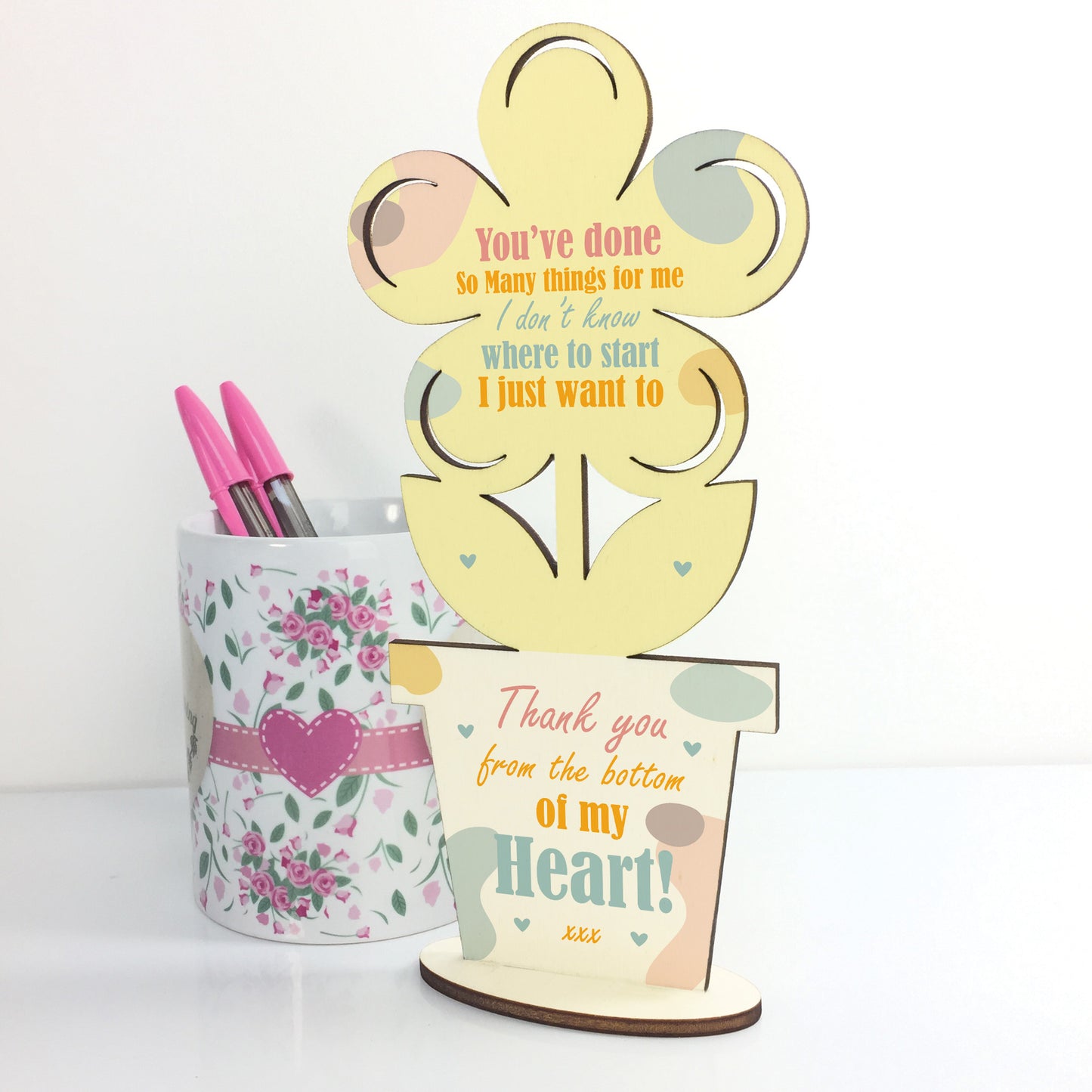 Special Thank You Gift Friend Gift Wood Flower Teacher Gifts