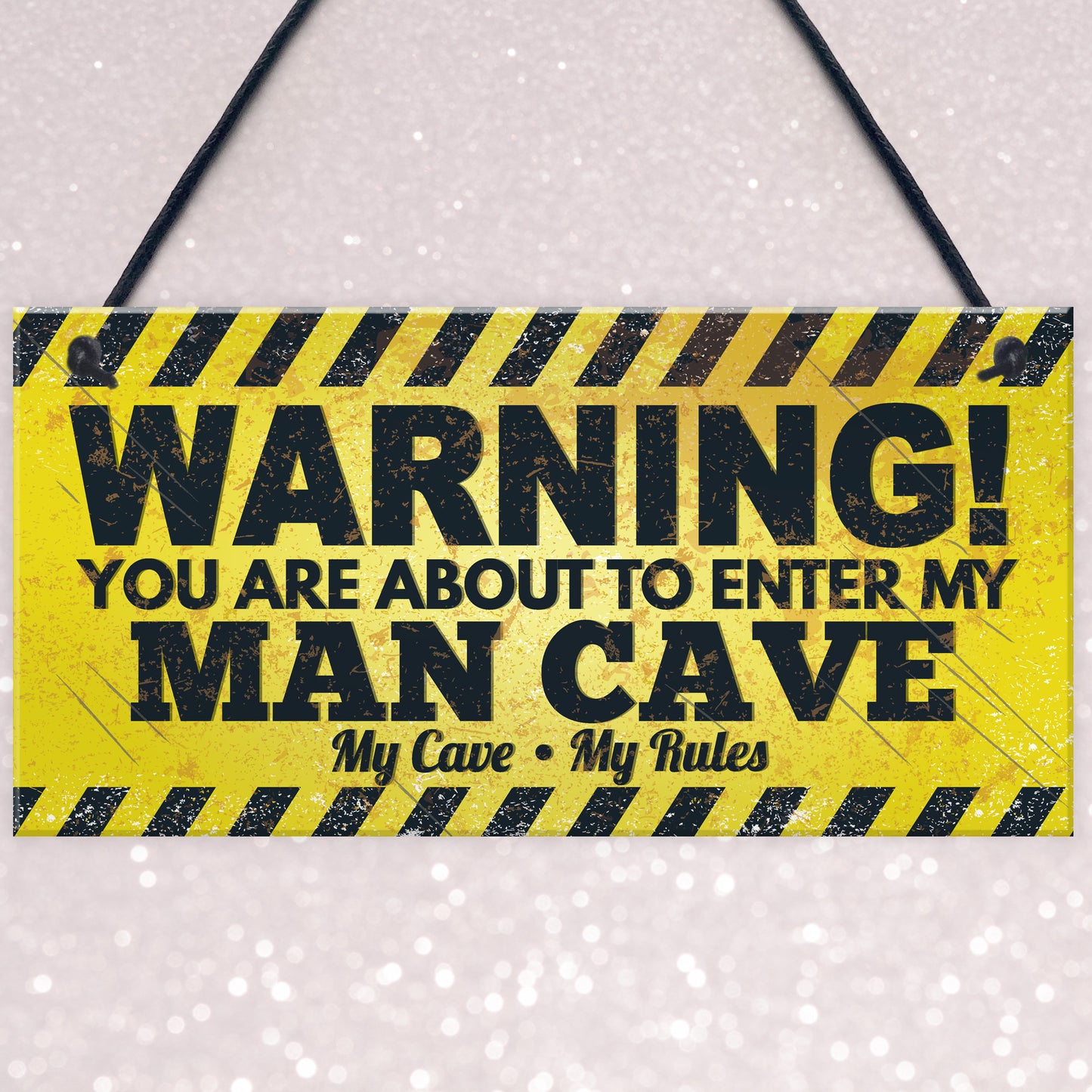 Man Cave Funny Hanging Plaque Fathers Day Gift Games Room