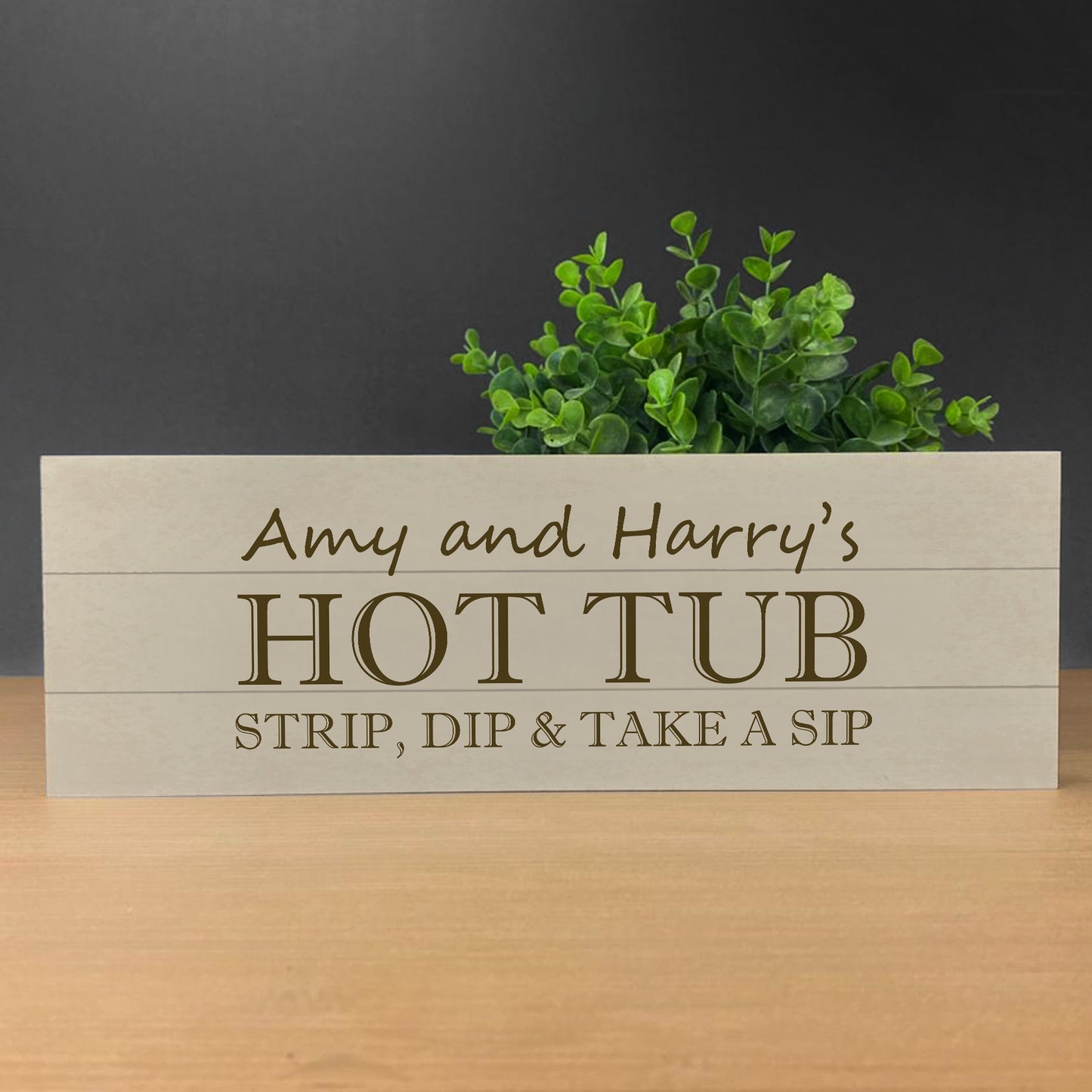 Personalised Hot Tub Wooden Sign Outdoor Plaque For Garden