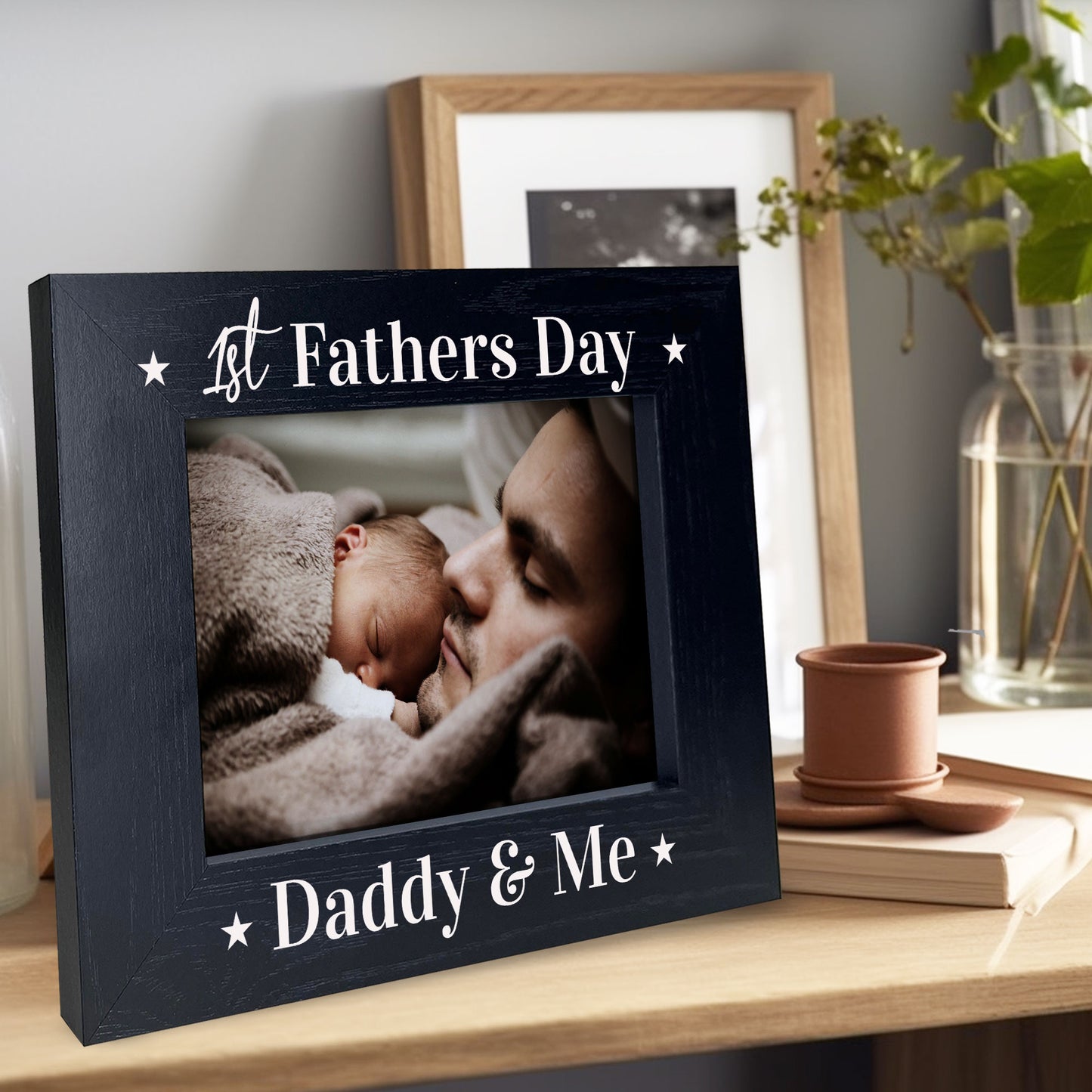 1st Fathers Day Gift For Daddy From Daughter Son Wooden Frame