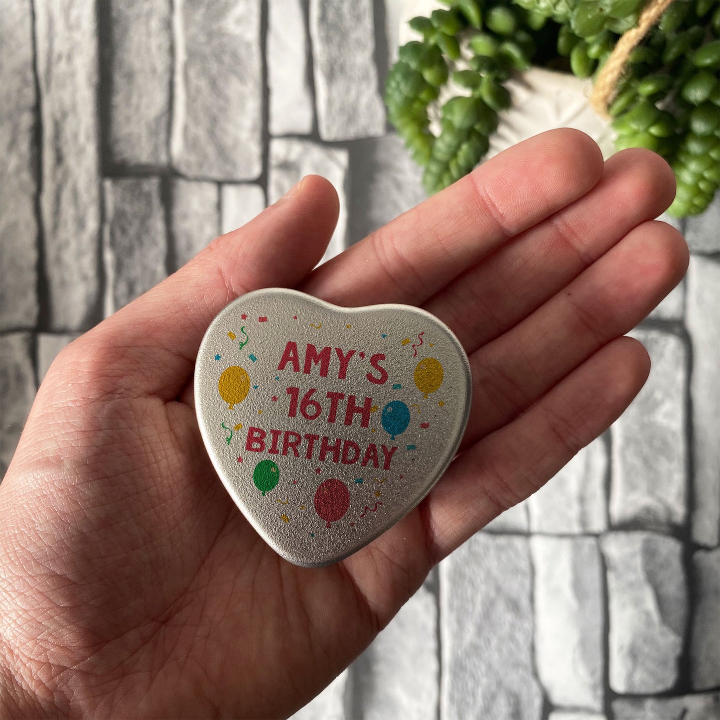 16th Birthday Gift For Son Daughter Personalised Heart Tin