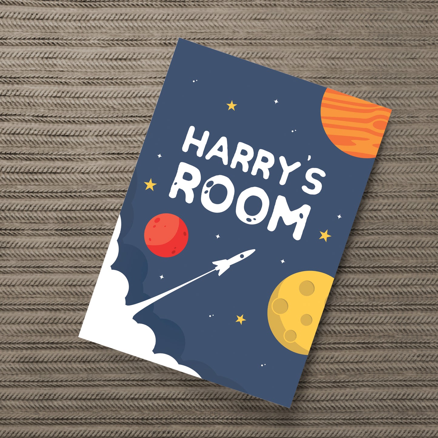 PERSONALISED Boys Bedroom Wall Art Space Room Decoration