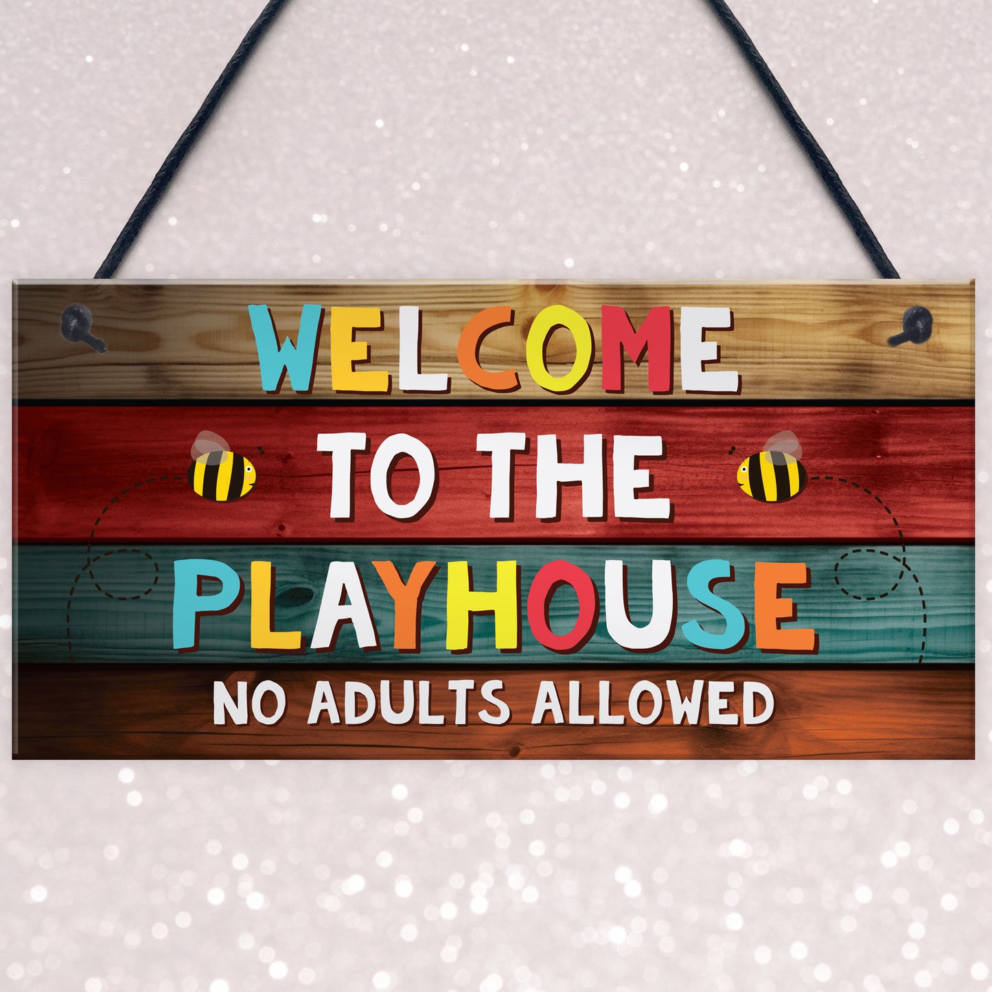 Welcome To The Playhouse Sign Hanging Garden Shed Summerhouse