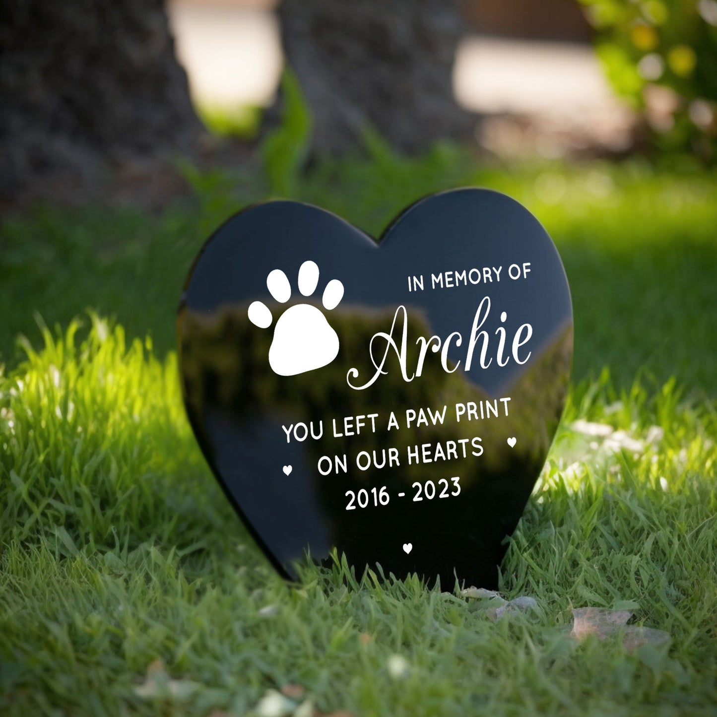 Personalised In Memory Of Pet Dog Cat Left A Paw Print Memorial