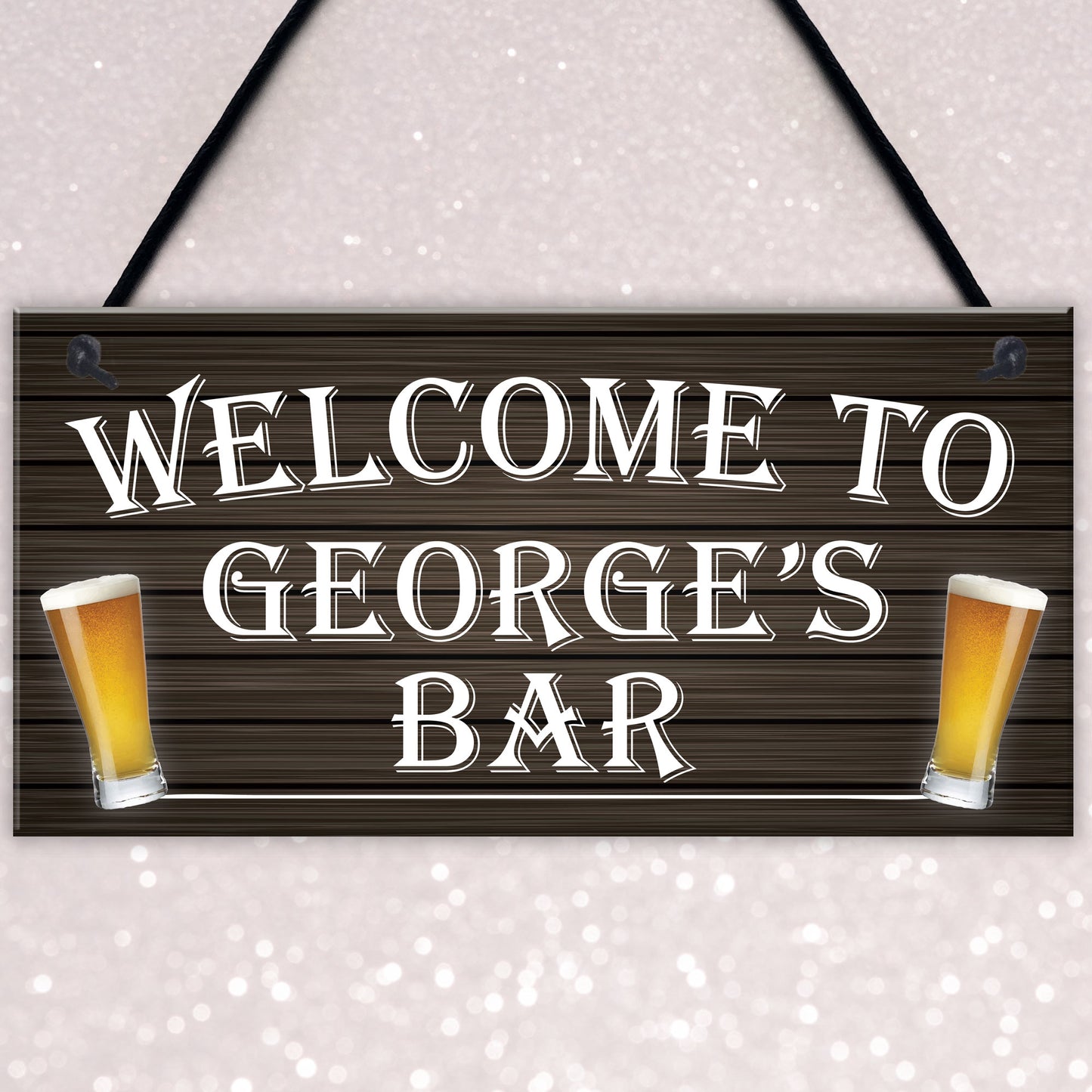 Personalised Pub Home Bar Man Cave Alcohol Hanging Plaque Sign