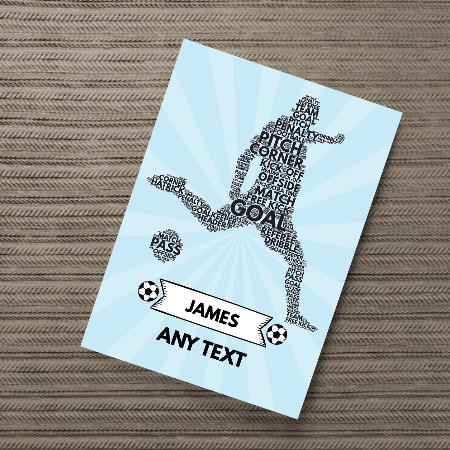 Football Bedroom Sign Personalised Football Print Boys Bedroom