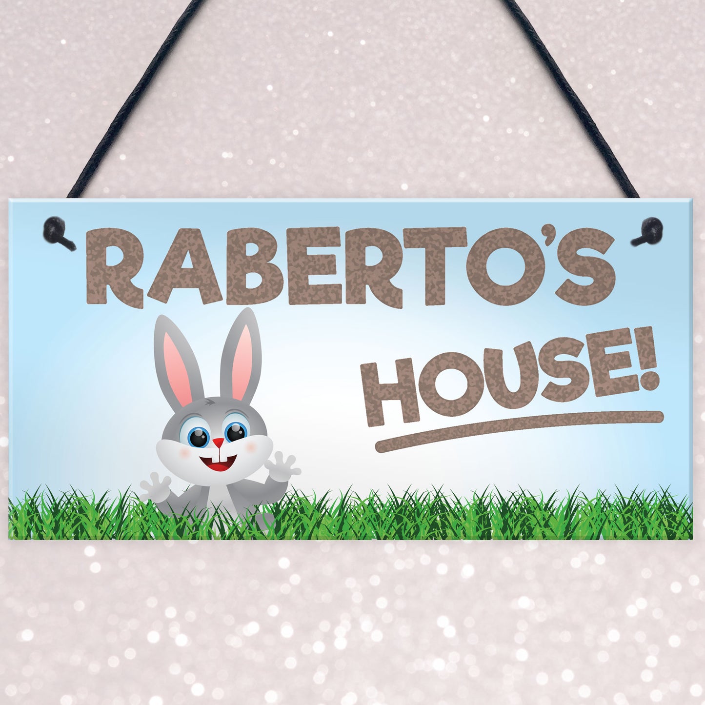 Personalised Rabbit Lover Gift Door Hutch Sign Rabbit House Sign