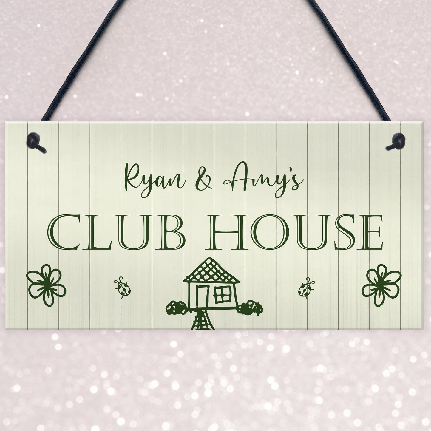 Novelty Cluhouse Sign Personalised Hanging Shed Summerhouse